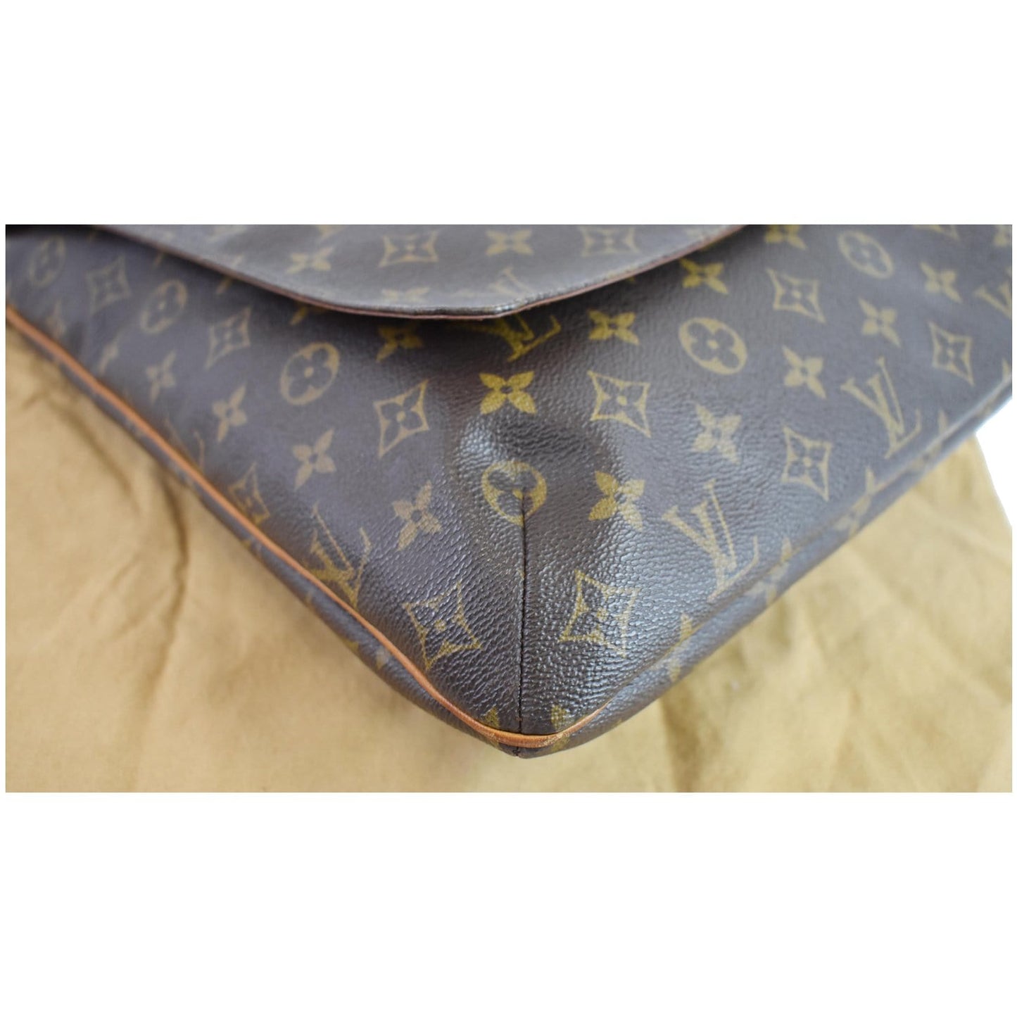 LOUIS VUITTON Musette Large Monogram Canvas Crossbody Bag Brown