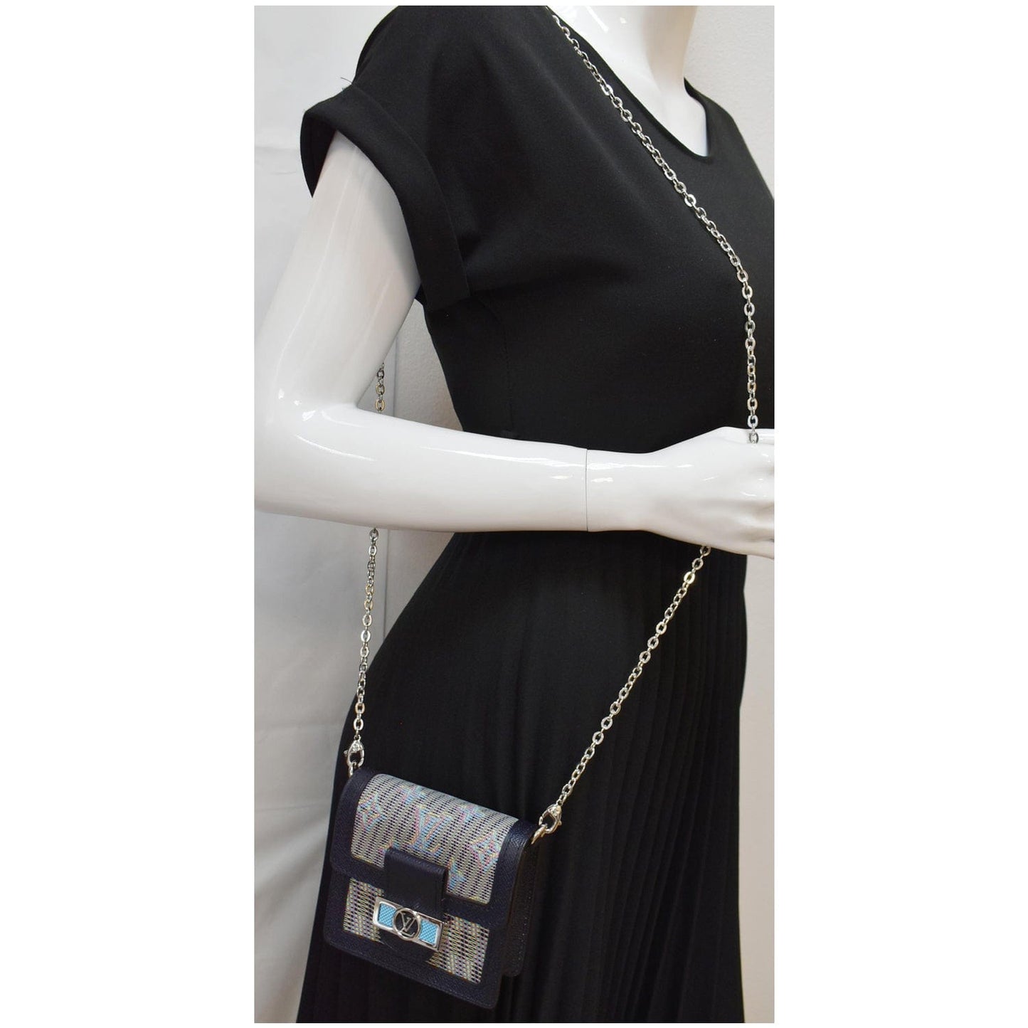 LOUIS VUITTON Dauphine BB Monogram LV Pop Crossbody Bag Blue
