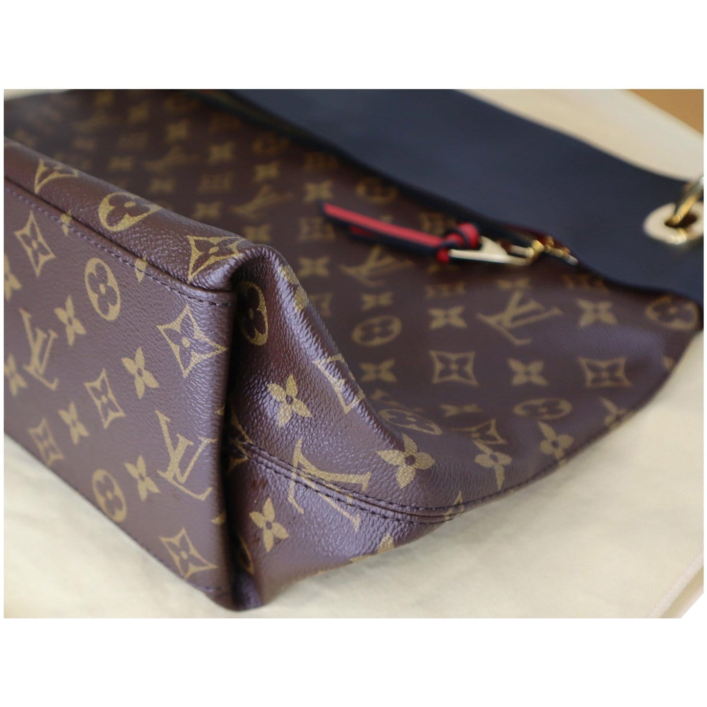 LOUIS VUITTON Tuileries Monogram Canvas Hobo Bag Black