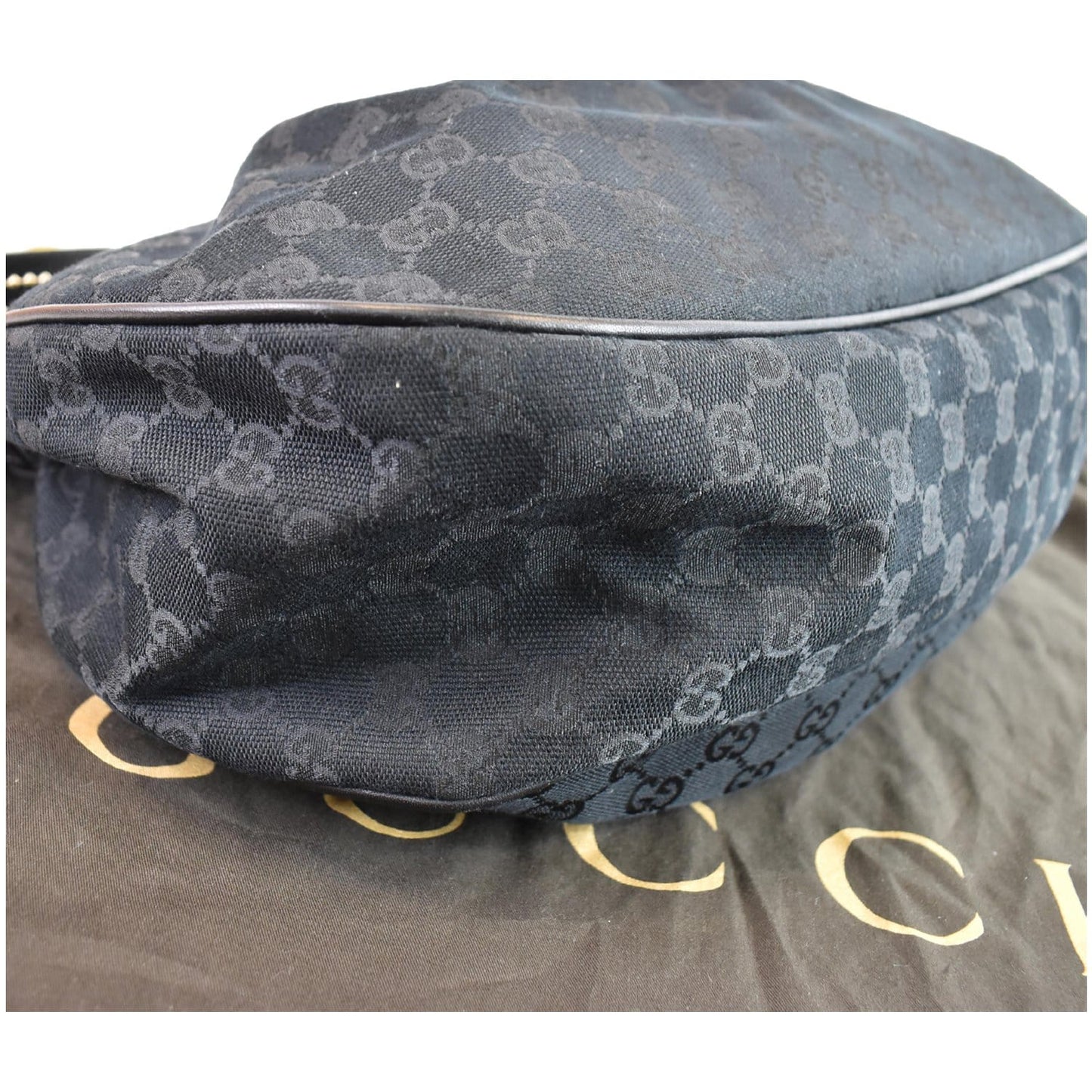 GUCCI Medium Sukey GG Canvas Hobo Bag Black 232955