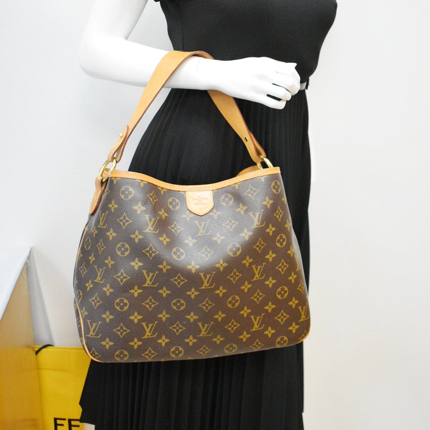 LOUIS VUITTON Delightful PM Monogram Canvas Shoulder Bag Brown