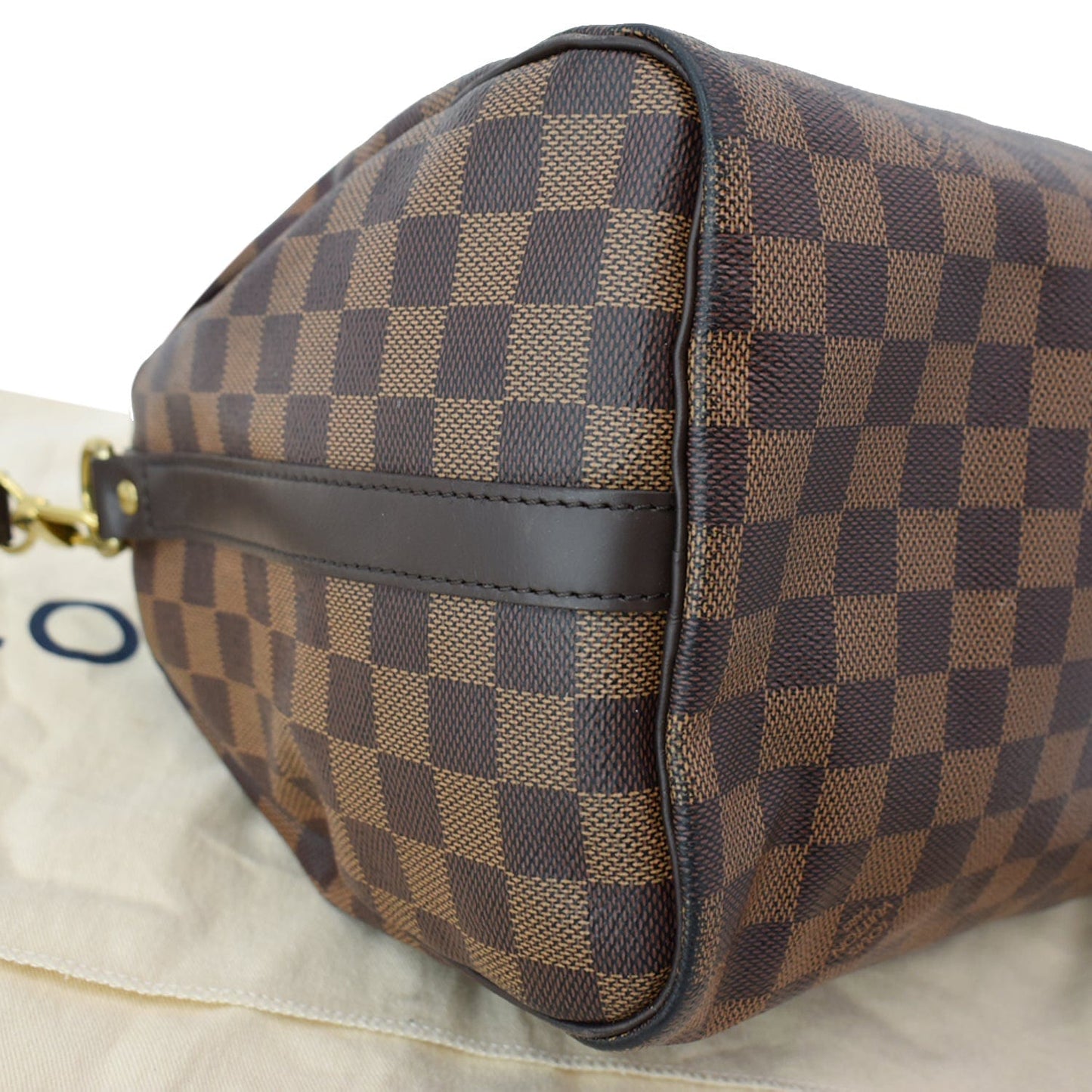 LOUIS VUITTON Speedy 30 Bandouliere Damier Ebene Satchel Bag Brown