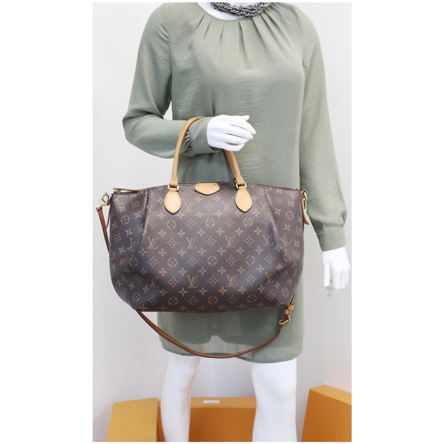 LOUIS VUITTON Turenne GM Monogram Canvas 2 Way Shoulder Bag Brown