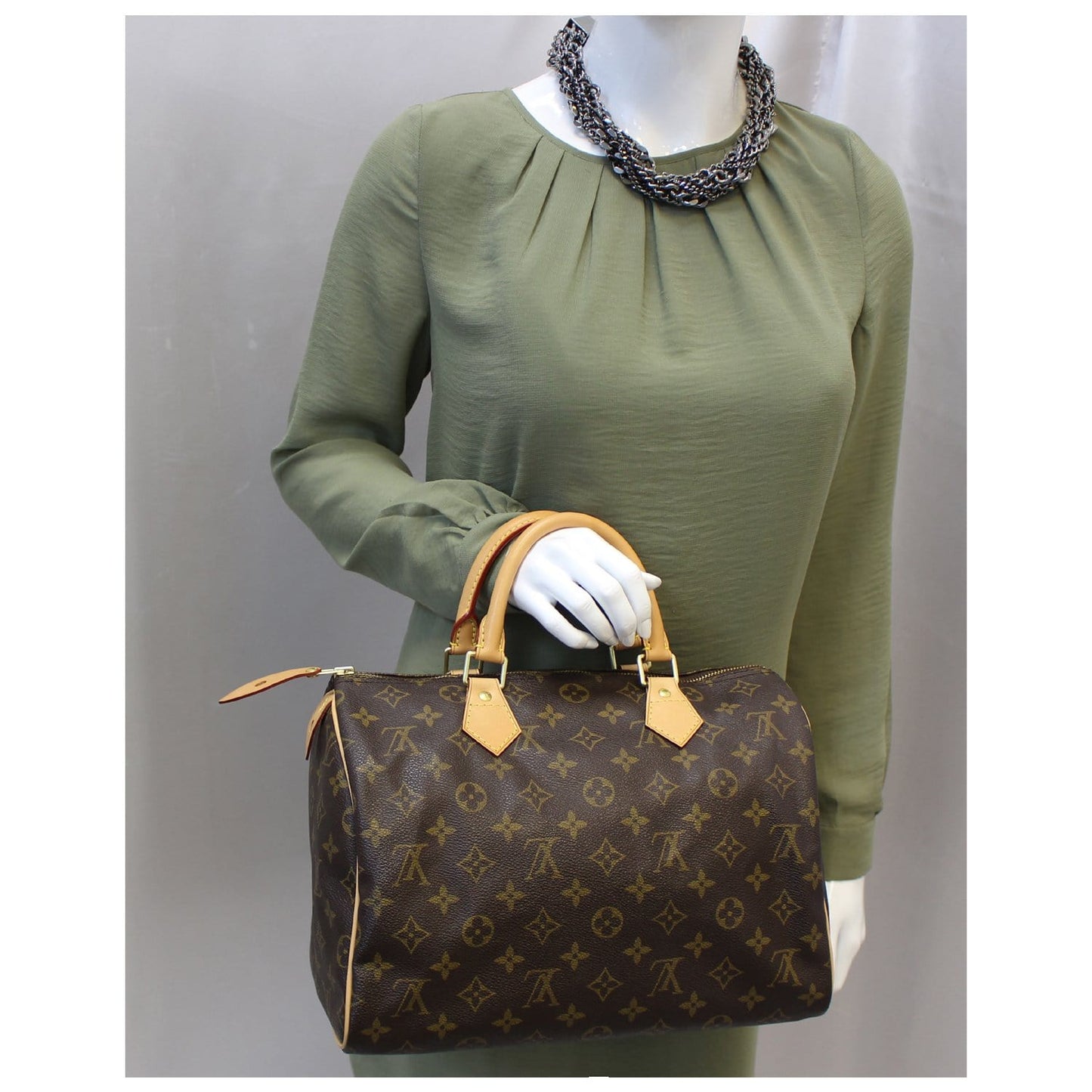 LOUIS VUITTON Speedy 30 Monogram Canvas Satchel Bag