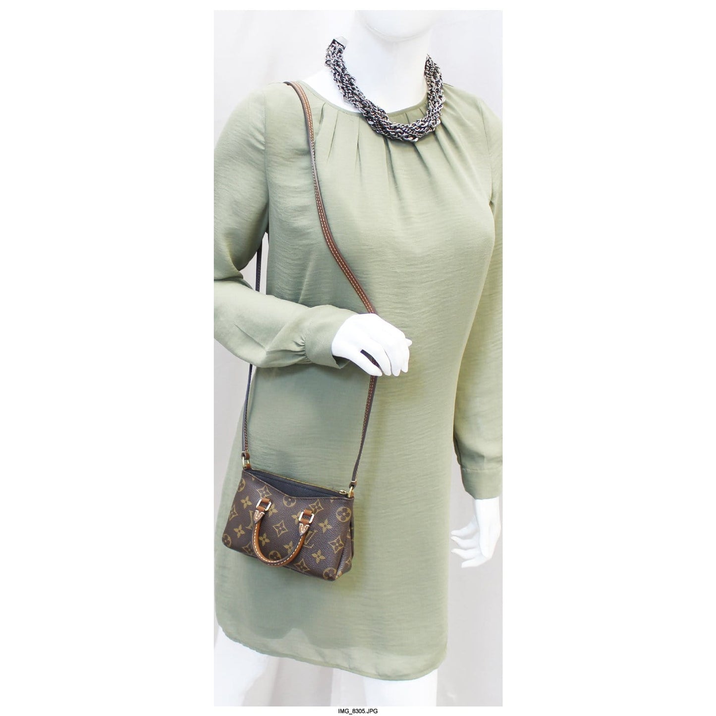 LOUIS VUITTON Nano Pallas Monogram Canvas Shoulder Crossbody Bag