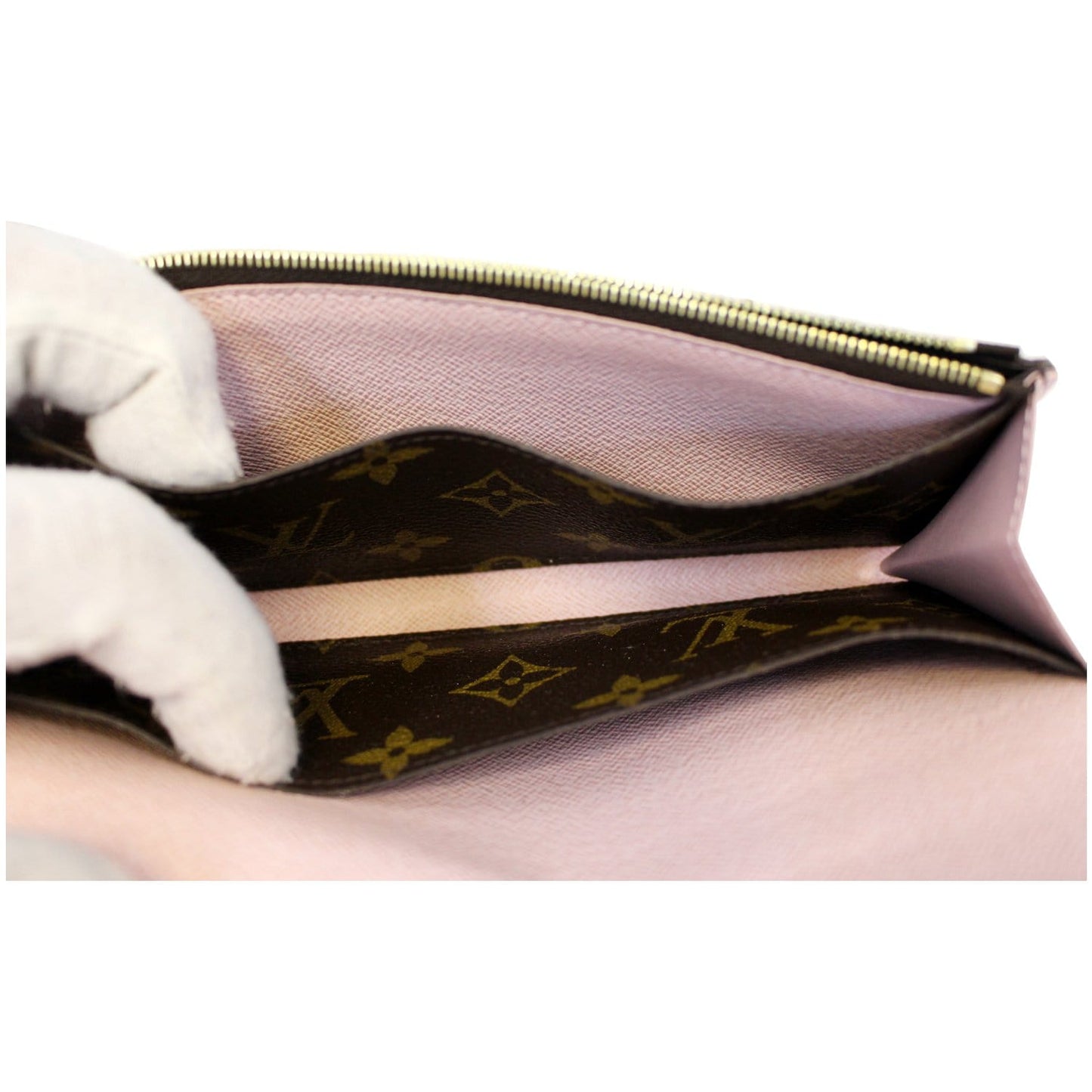 LOUIS VUITTON Emilie Monogram Canvas Wallet Rose Ballerine