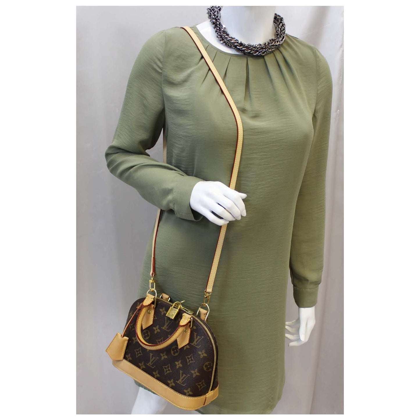 LOUIS VUITTON Alma BB Monogram Canvas Satchel Crossbody Bag