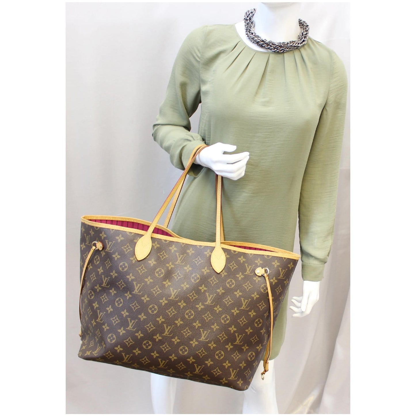 LOUIS VUITTON Neverfull GM Monogram Canvas Tote Shoulder Bag Brown