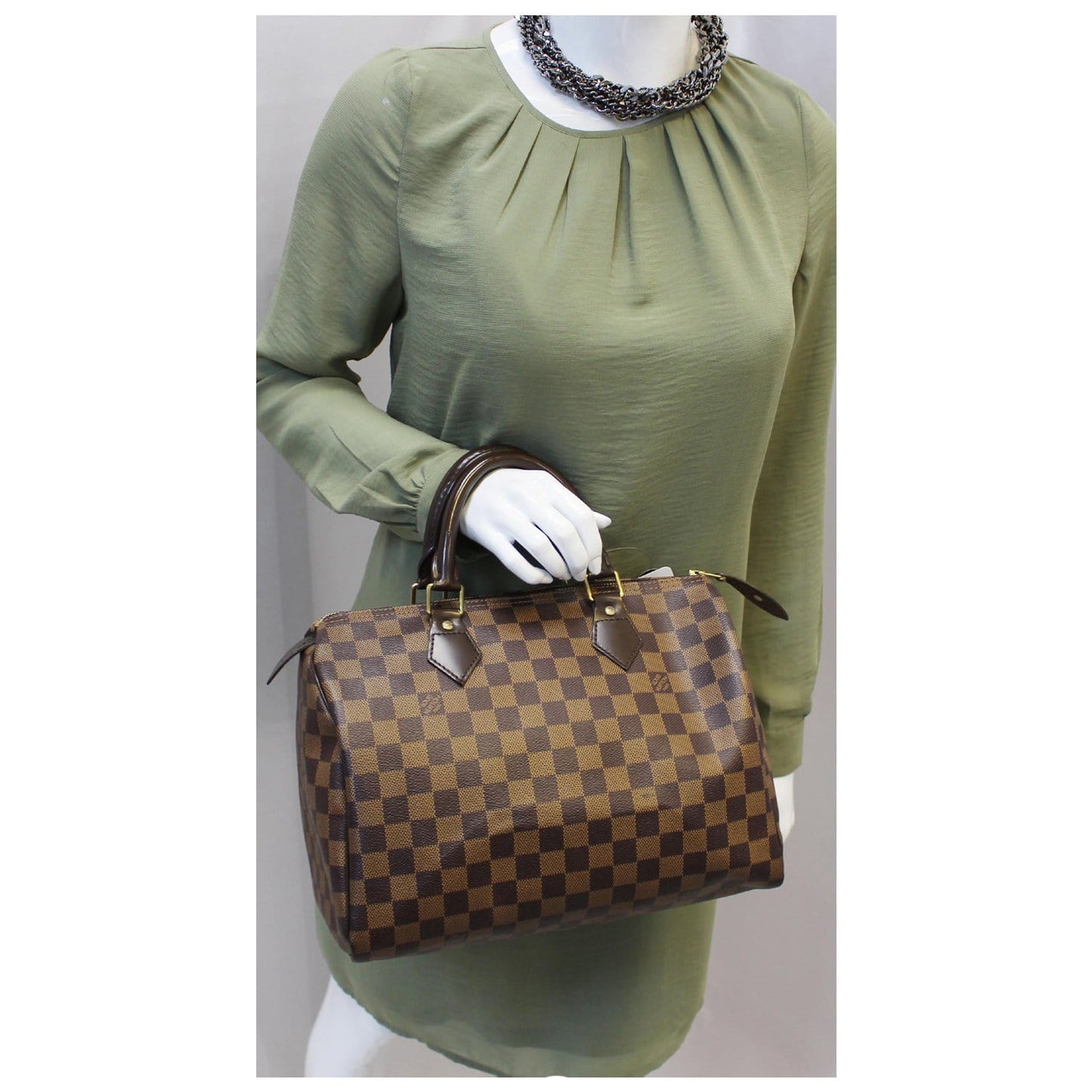 LOUIS VUITTON Speedy 30 Damier Ebene Satchel Handbag