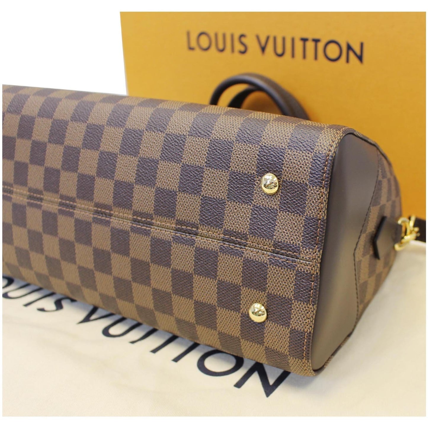 LOUIS VUITTON Kensington Bowling Damier Ebene Shoulder Handbag Brown