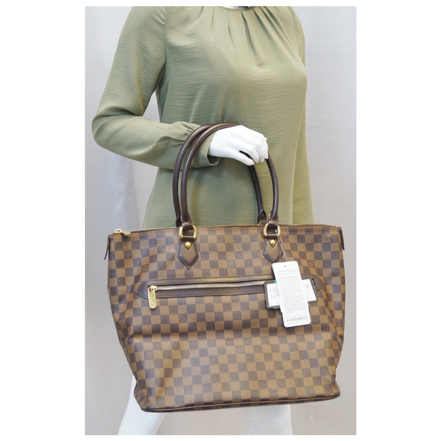 LOUIS VUITTON Saleya GM Damier Ebene Shoulder Handbag