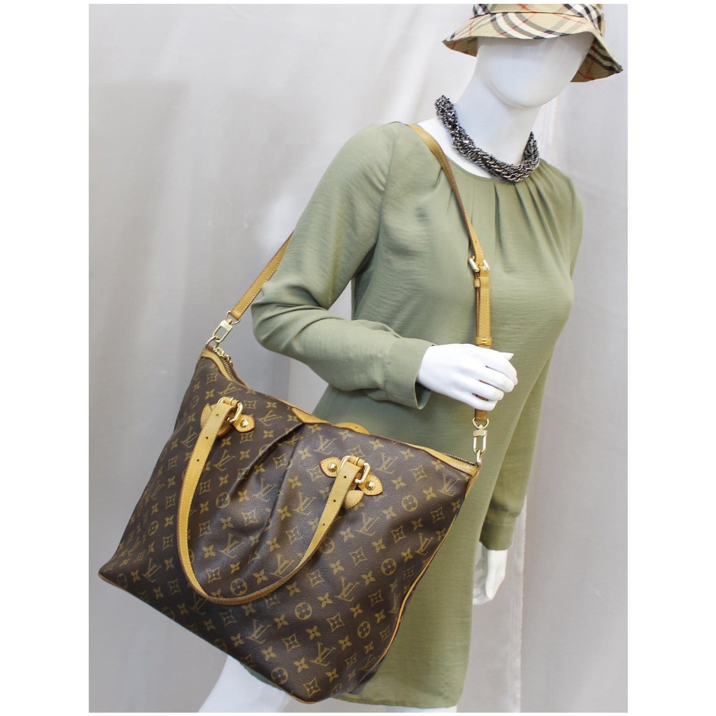 LOUIS VUITTON Palermo GM Monogram Canvas Tote Shoulder Bag Brown