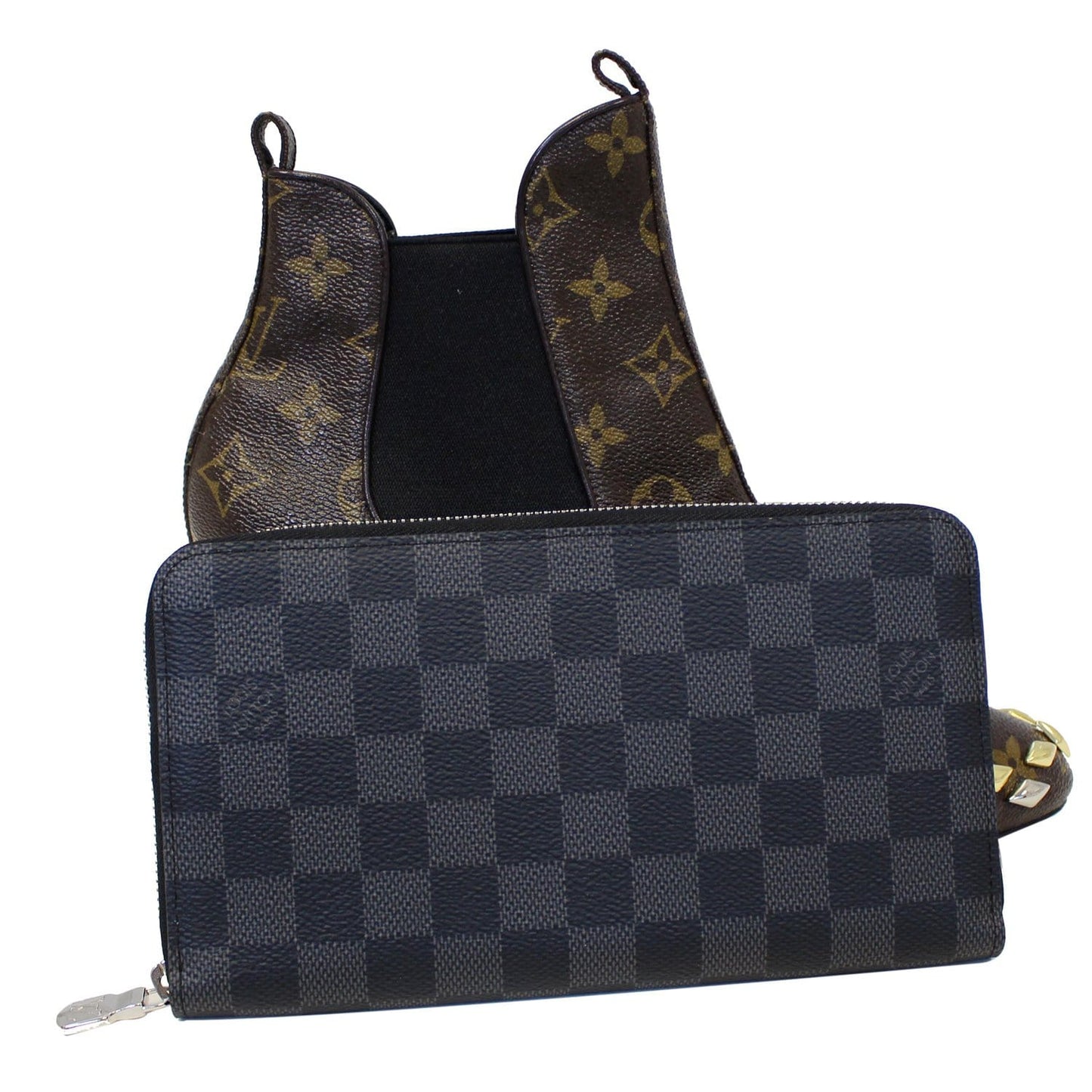 LOUIS VUITTON Zippy Organizer Damier Graphite Wallet Black