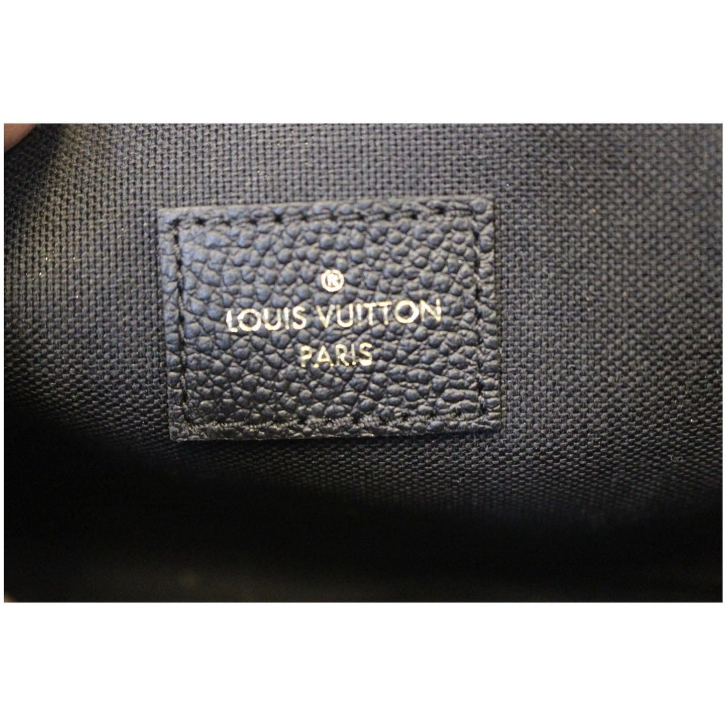 LOUIS VUITTON Pochette Felicie Empreinte Leather Crossbody Bag Black