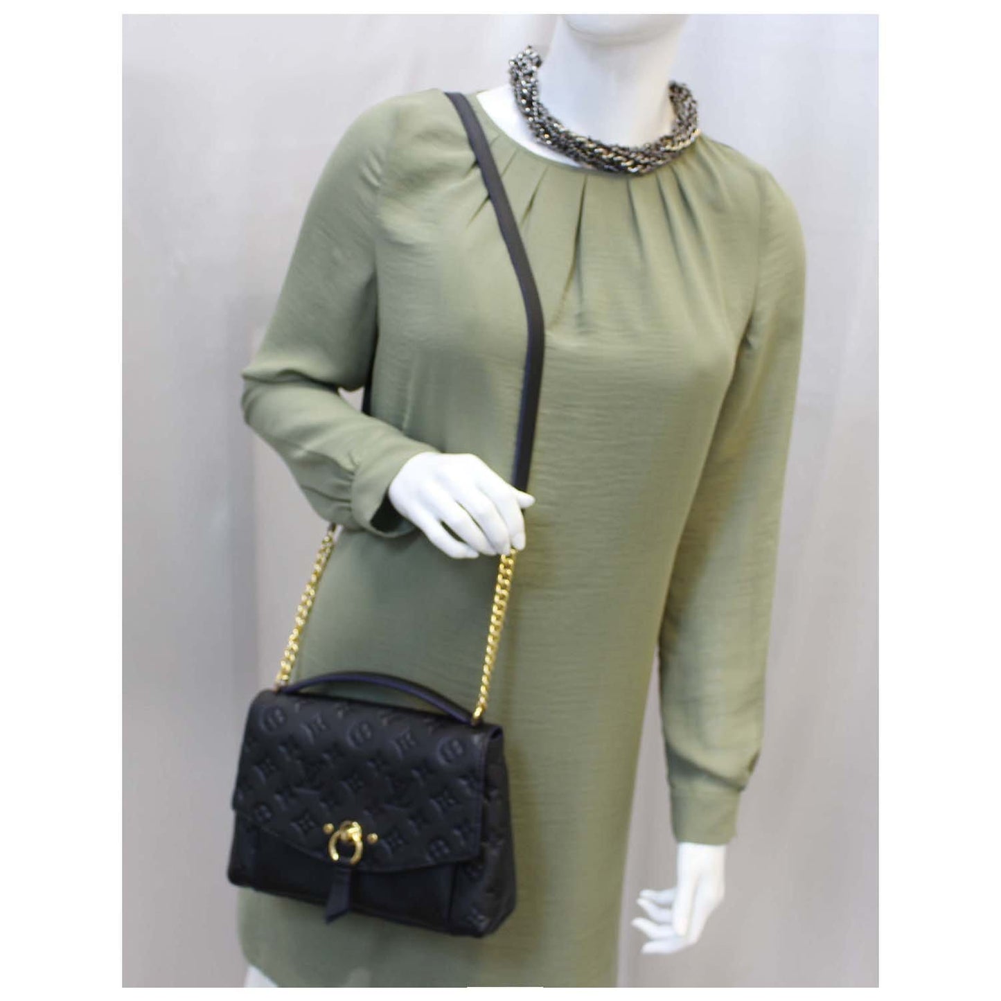 LOUIS VUITTON Blanche BB Monogram Empreinte Crossbody Bag Black