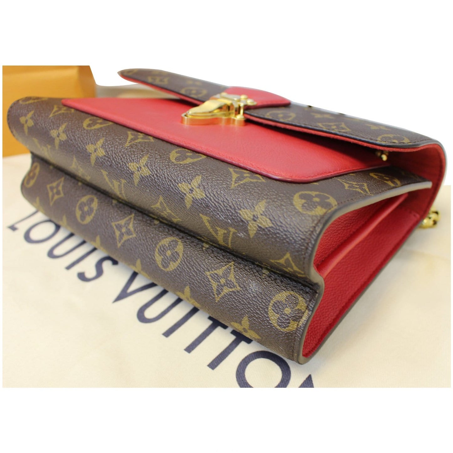 LOUIS VUITTON Victoire Monogram Canvas Shoulder Crossbody Bag Brown/Cerise