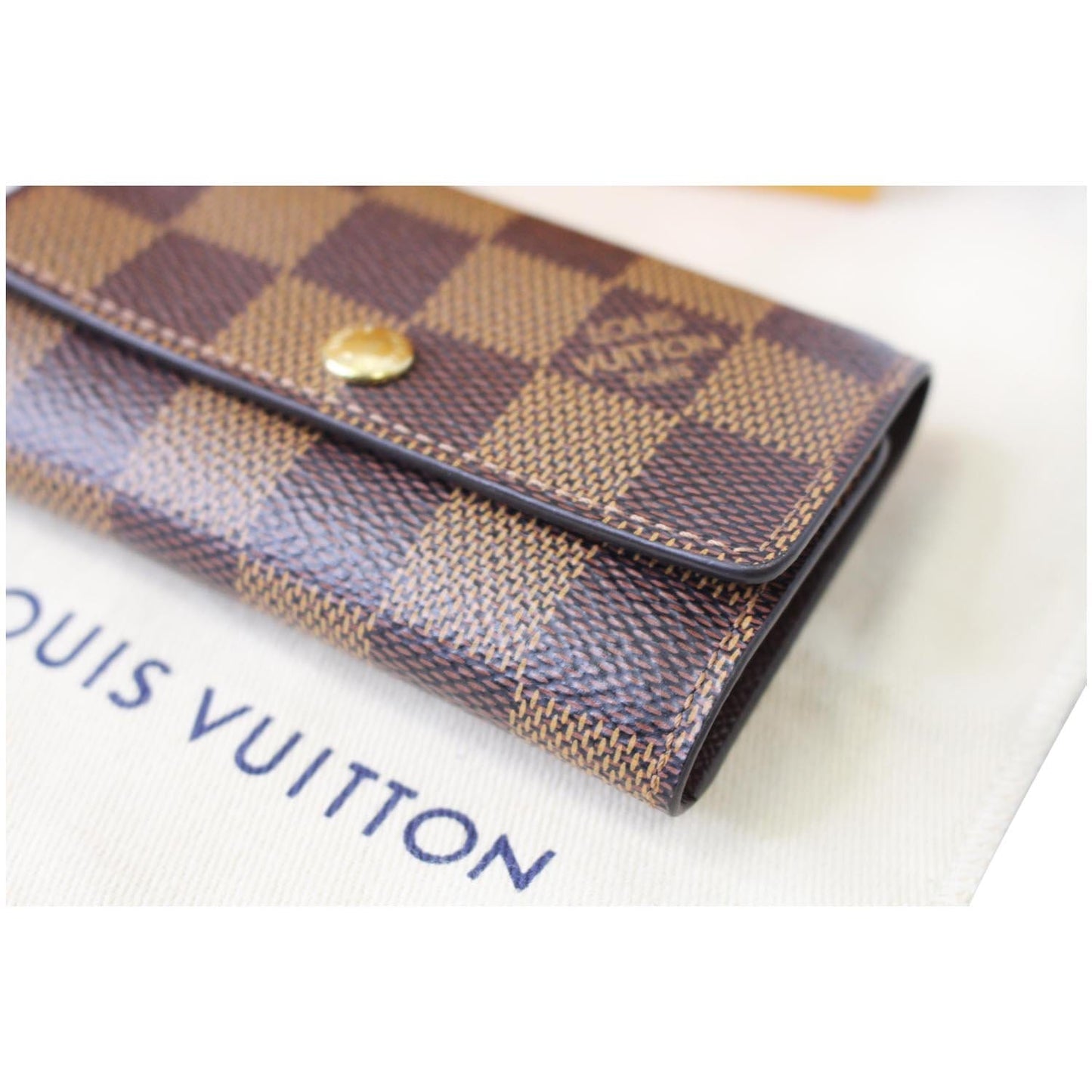 LOUIS VUITTON Damier Ebene 6 Key Holder Brown