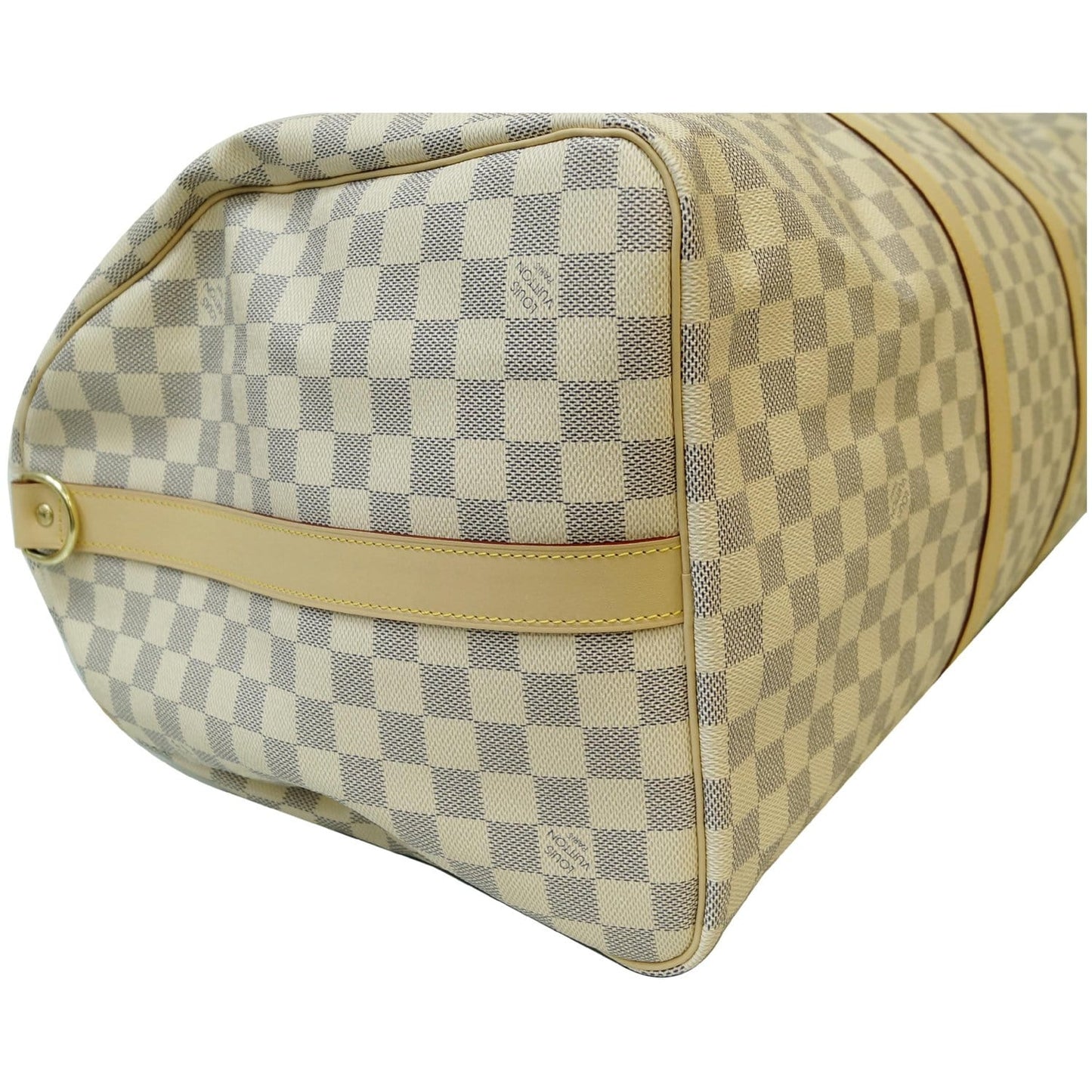 LOUIS VUITTON Keepall 55 Bandouliere Damier Azur Travel Bag White