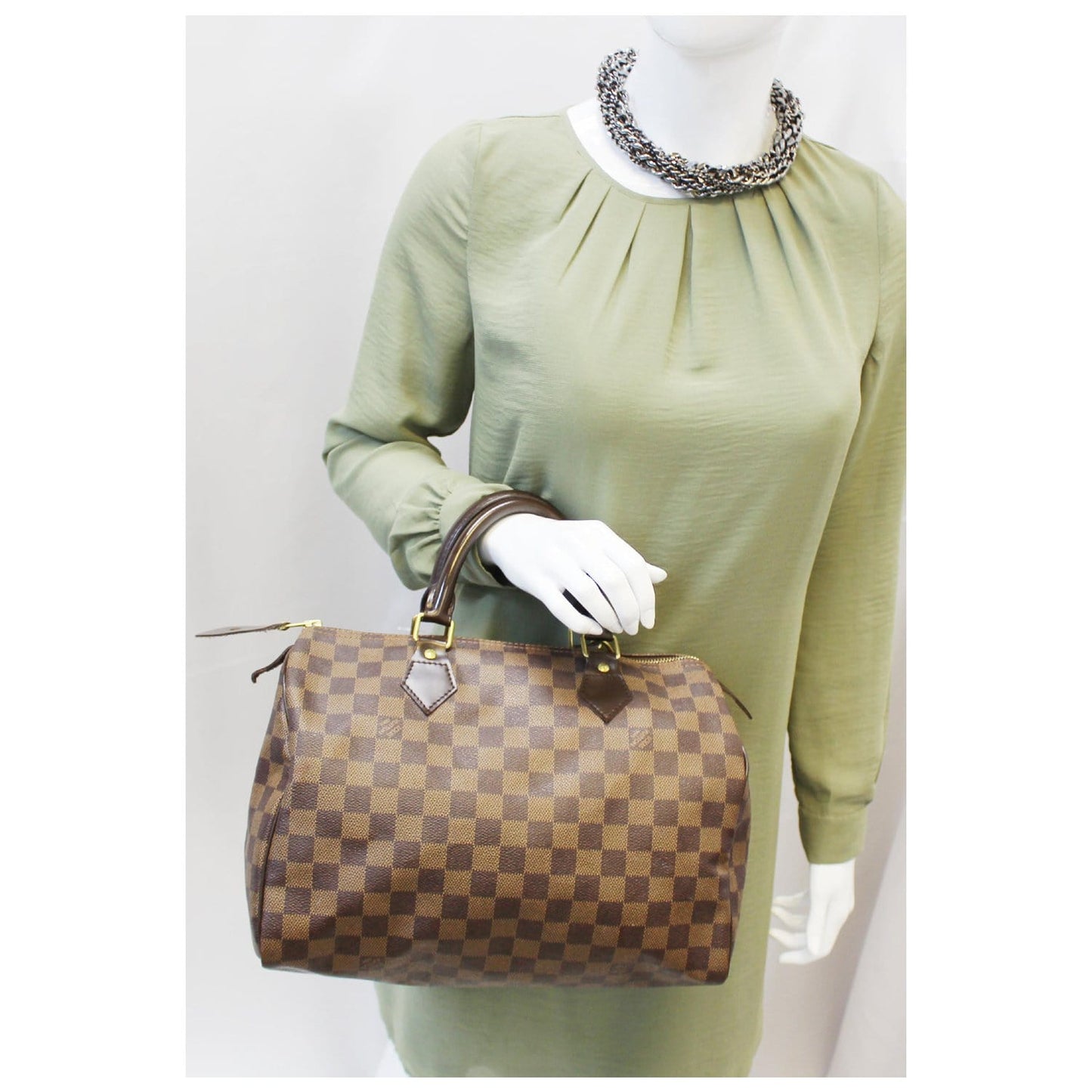 LOUIS VUITTON Speedy 30 Damier Ebene Satchel Handbag