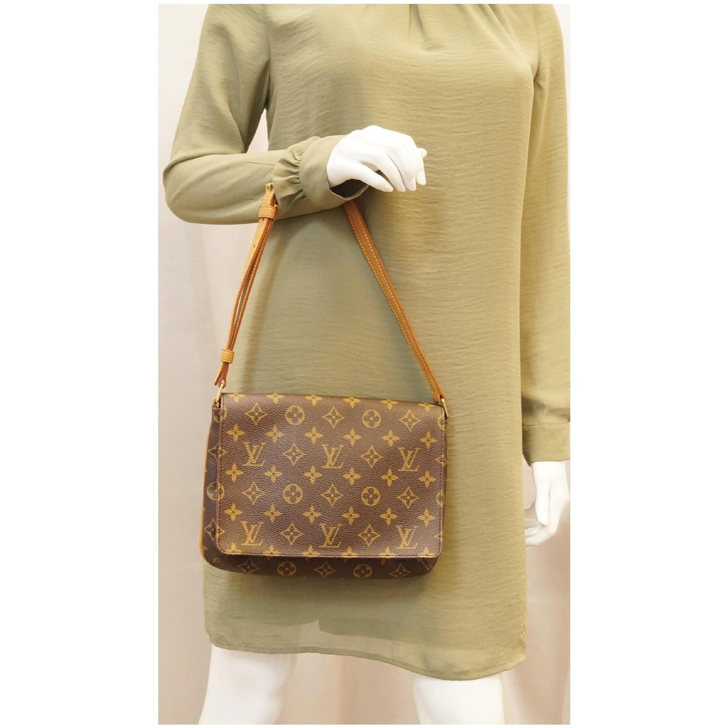 LOUIS VUITTON Musette Tango Monogram Canvas Short Strap Shoulder Bag Brown