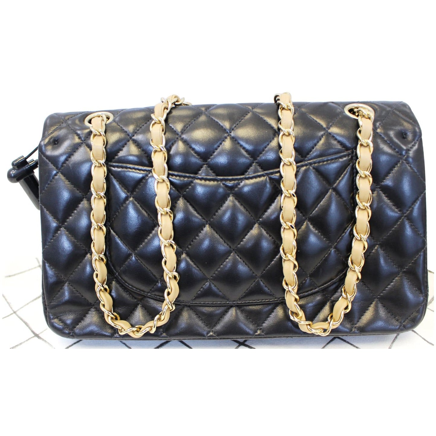 CHANEL Classic Jumbo Quilted Lambskin Leather Double Flap Shoulder Bag