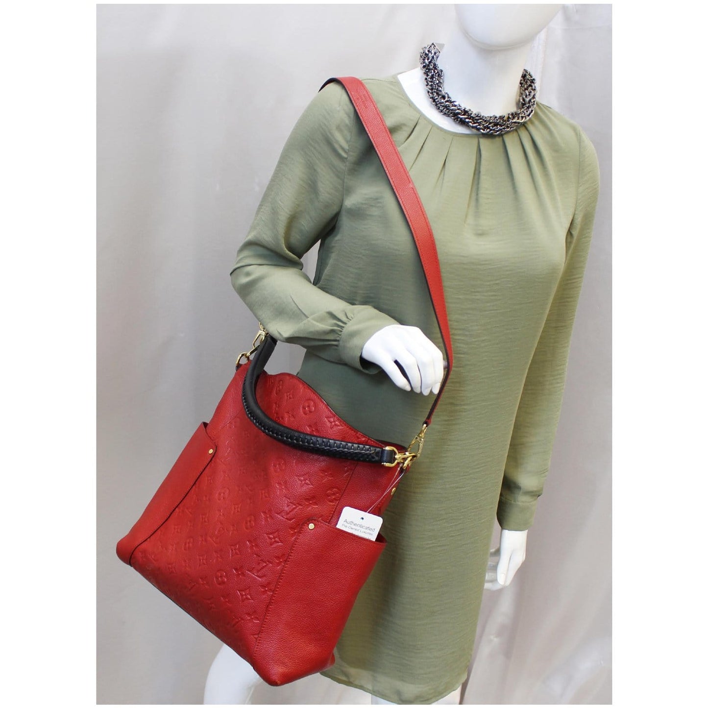 LOUIS VUITTON Bagatelle Monogram Empreinte Leather Shoulder Bag Orange