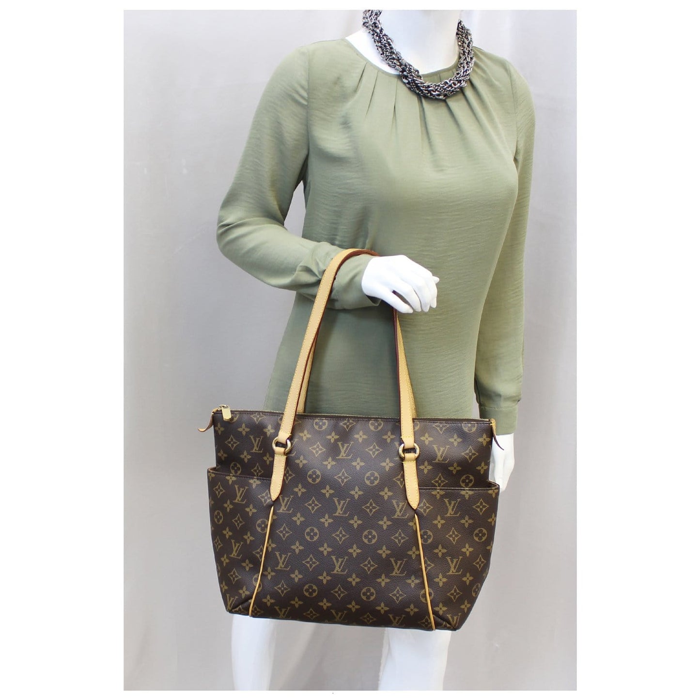 LOUIS VUITTON Totally GM Monogram Canvas Tote Shoulder Bag Brown