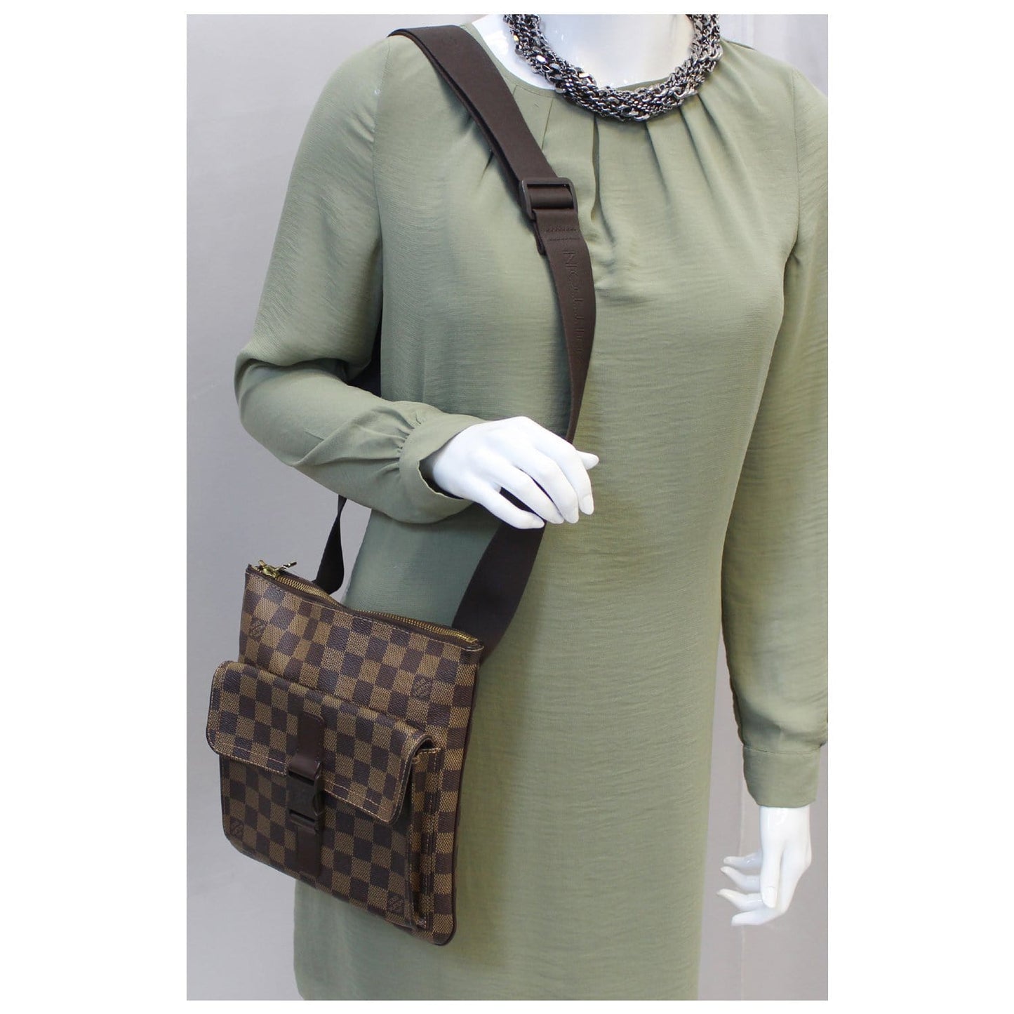 LOUIS VUITTON Pochette Melville Damier Ebene Shoulder Crossbody Bag