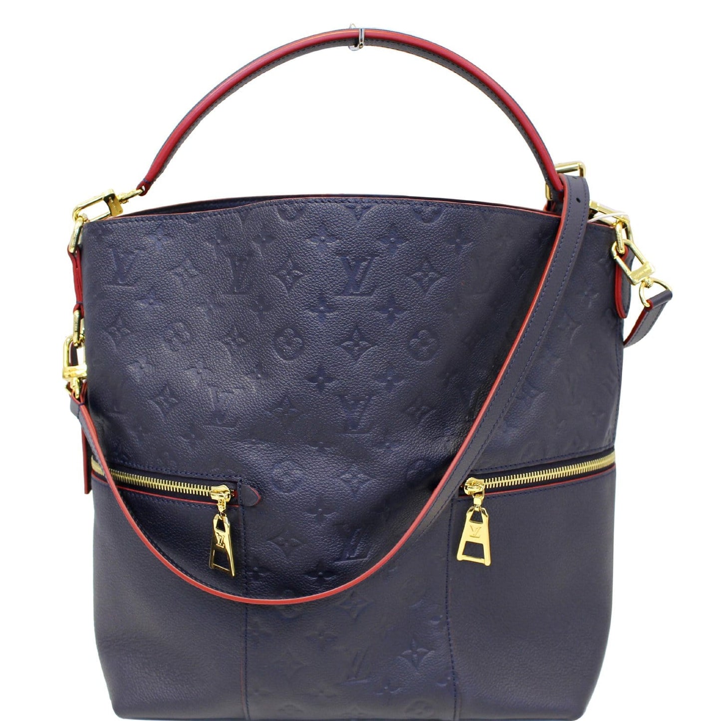 LOUIS VUITTON Melie Empreinte Leather Hobo Shoulder Bag Marine Rouge