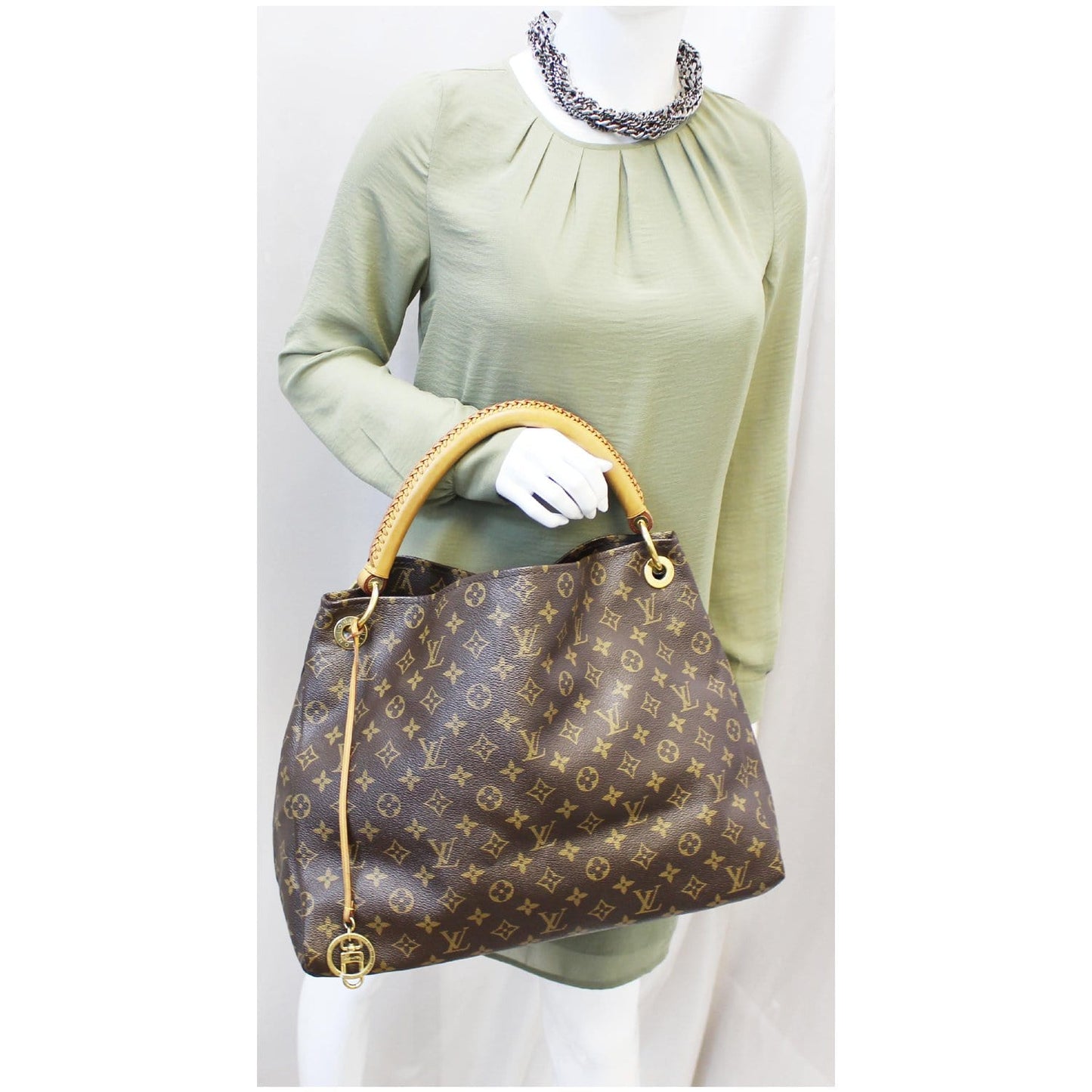 LOUIS VUITTON Artsy MM Monogram Canvas Shoulder Bag Brown