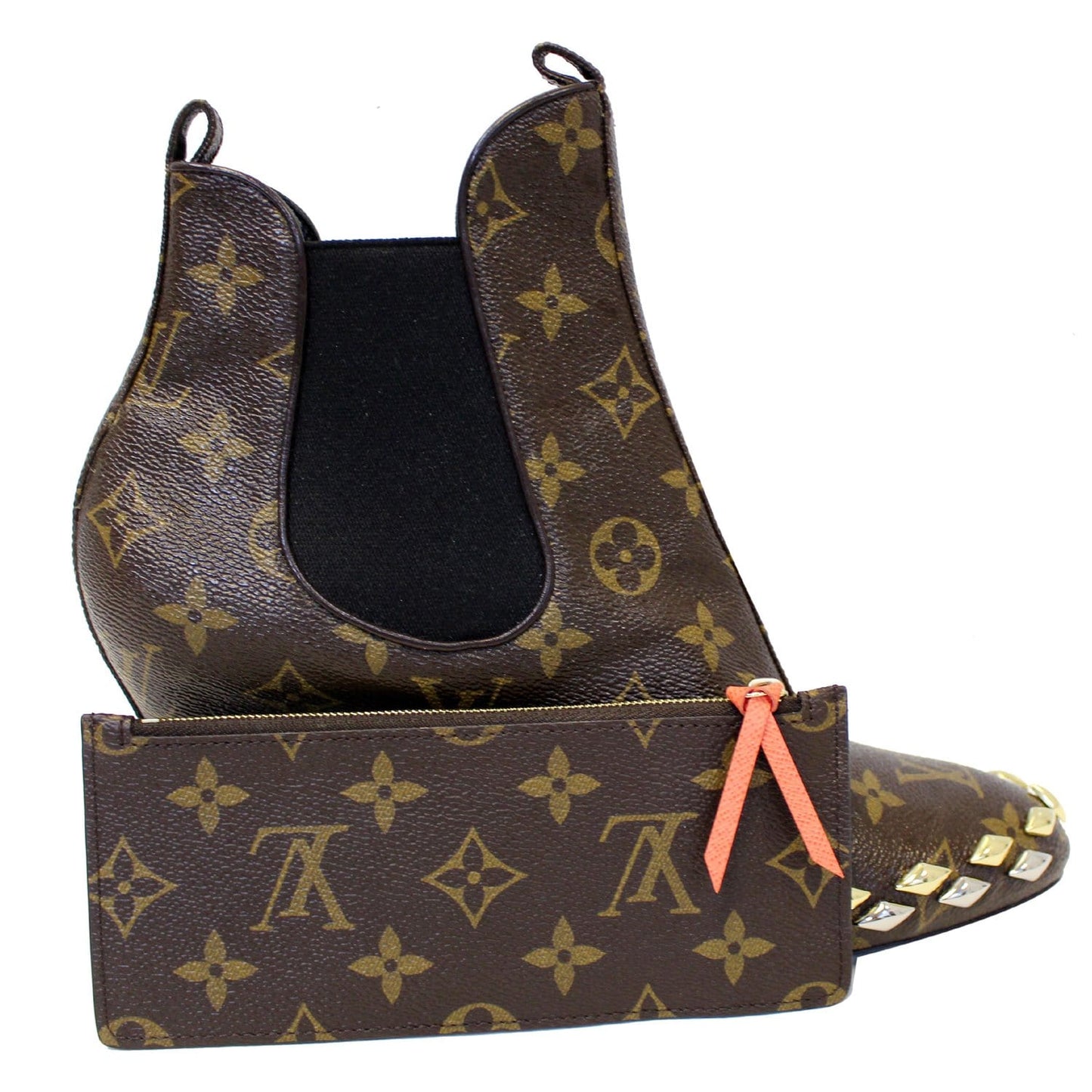 LOUIS VUITTON Felicie Zippered Monogram Canvas Insert Pouch Brown
