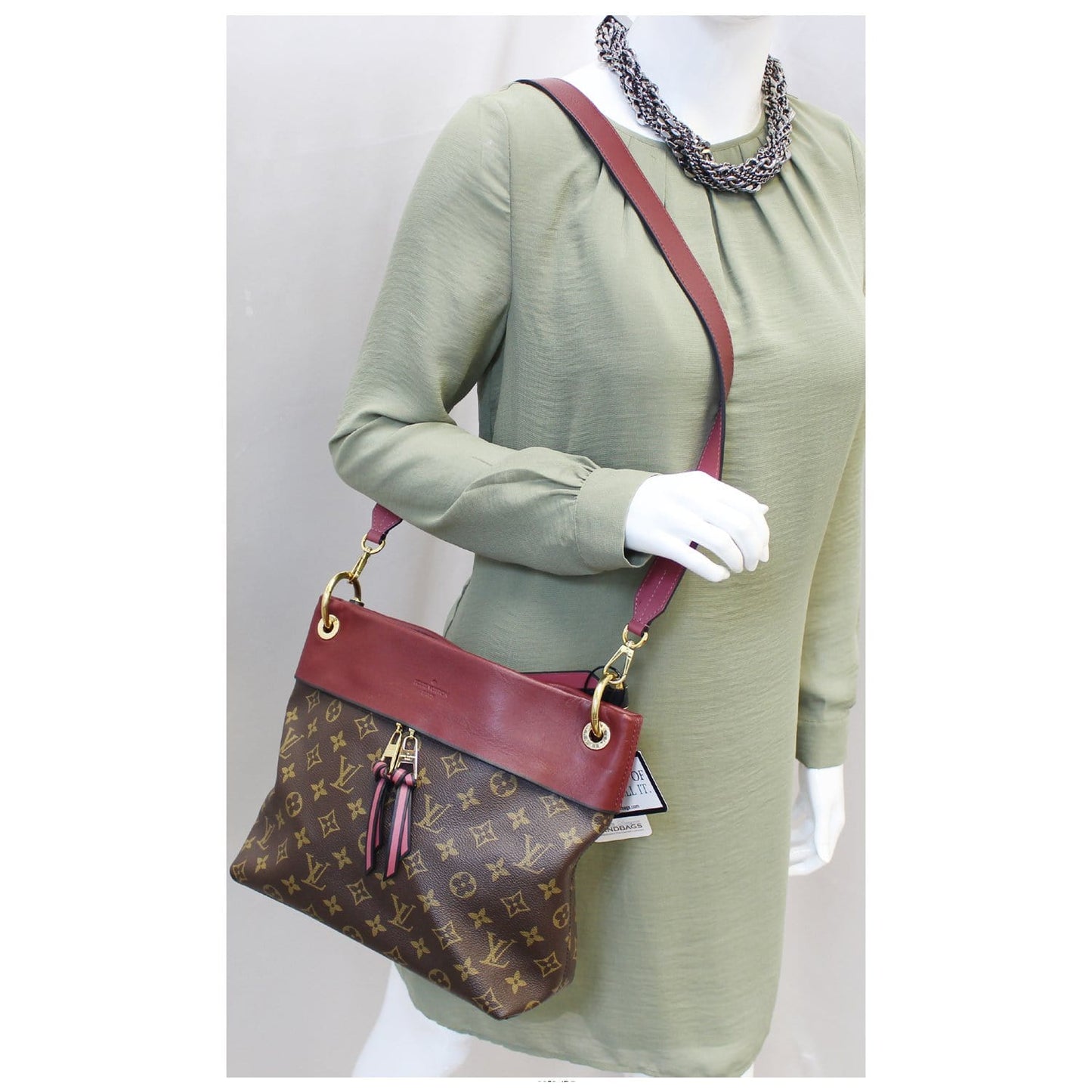 LOUIS VUITTON Tuileries Besace Monogram Canvas Shoulder Bag Rose Bruyere