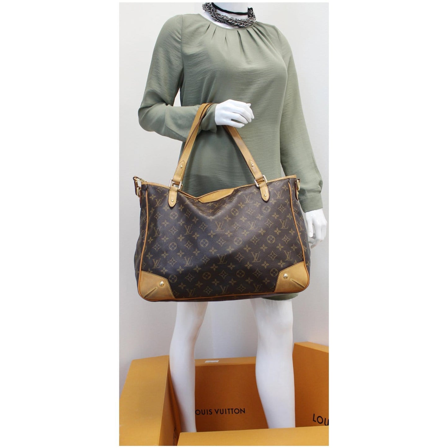 LOUIS VUITTON Estrela GM Monogram Canvas Shoulder Bag Brown