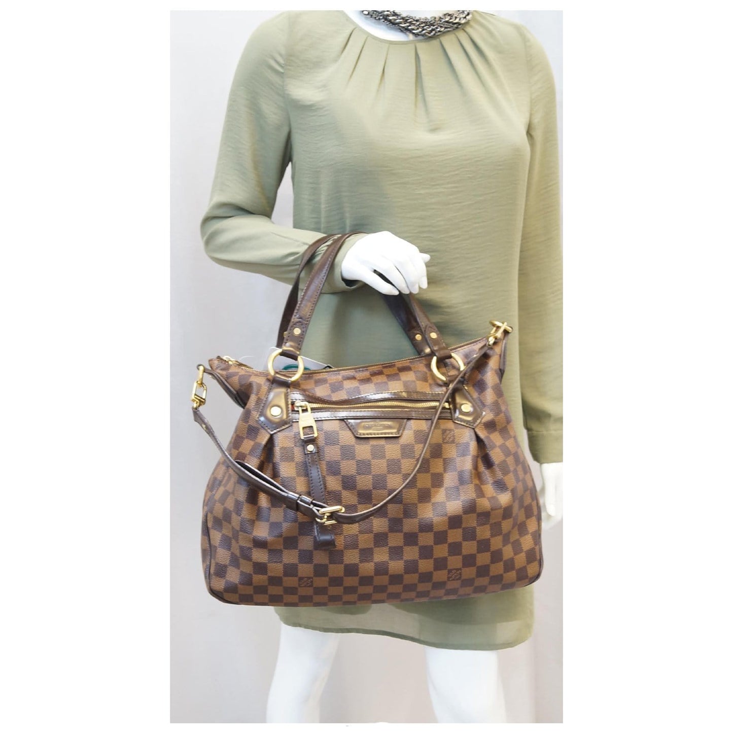 LOUIS VUITTON Evora MM Damier Ebene Tote Shoulder Bag - 25% OFF