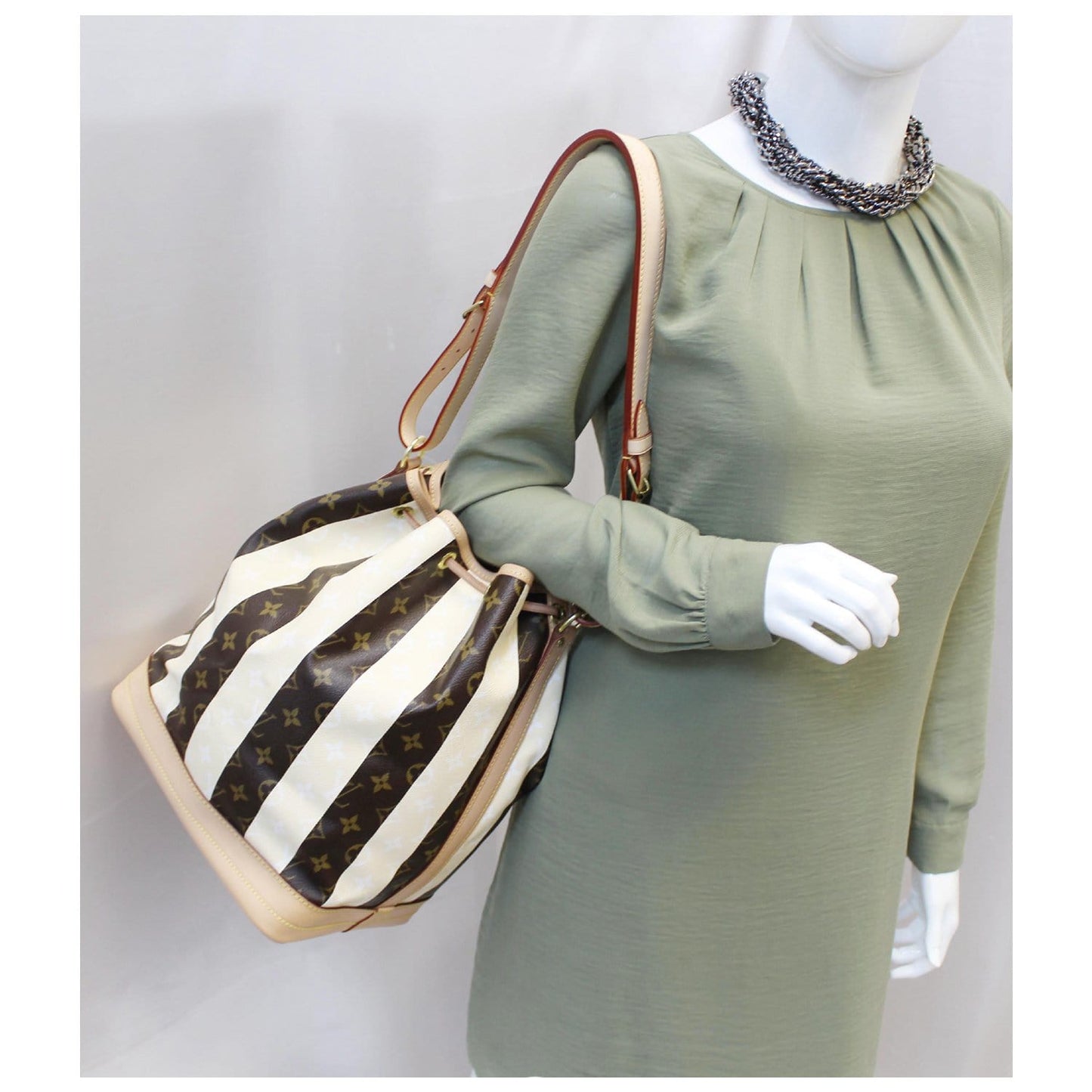 LOUIS VUITTON Noe Large Monogram Rayure Shoulder Bag