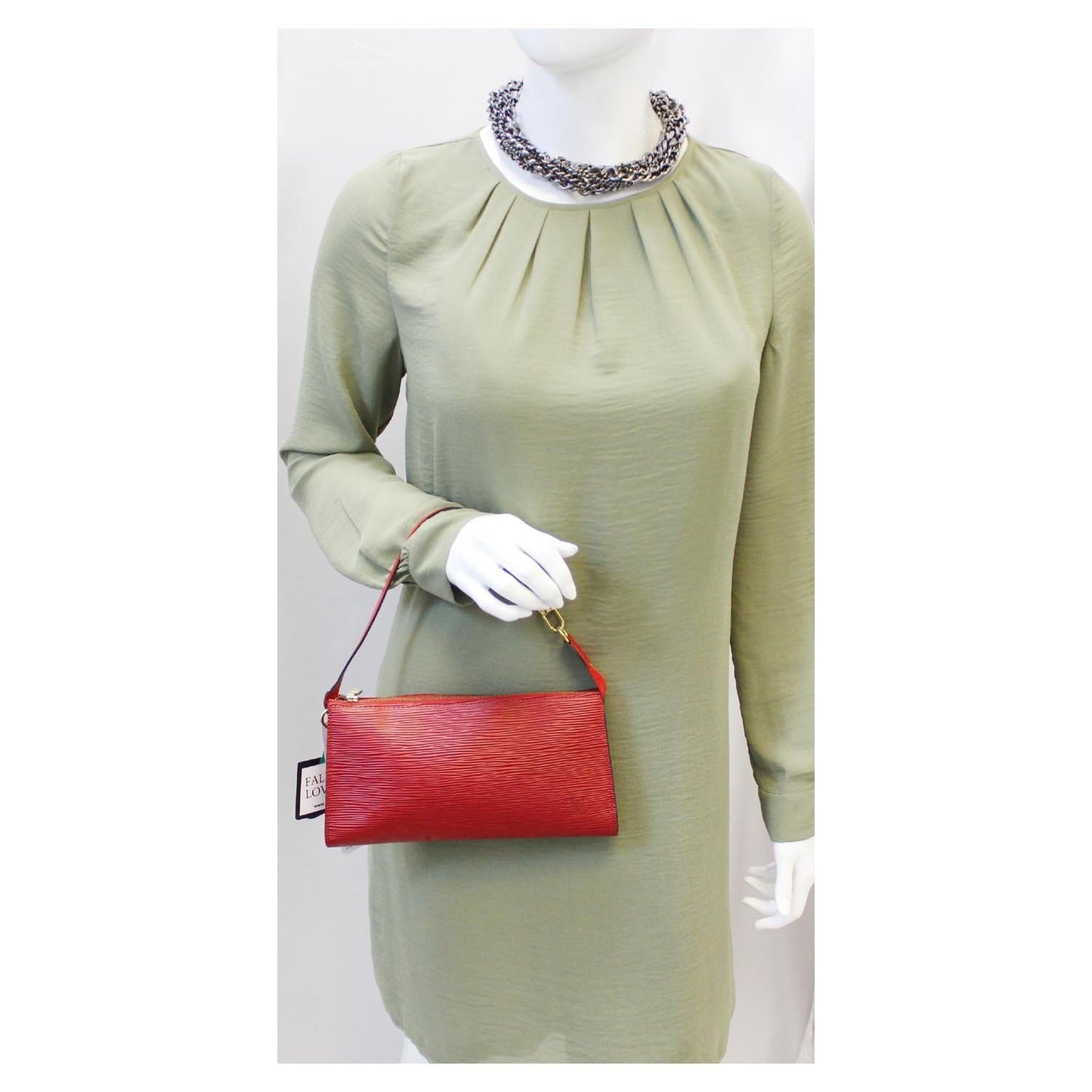 LOUIS VUITTON Epi Leather Red Pochette Accessoires Pouch