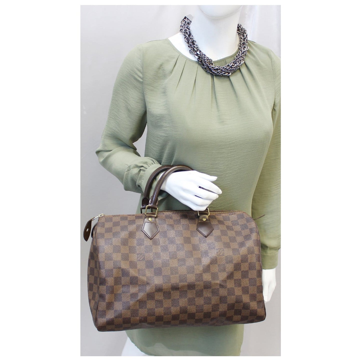 LOUIS VUITTON Speedy 35 Damier Ebene Satchel Bag