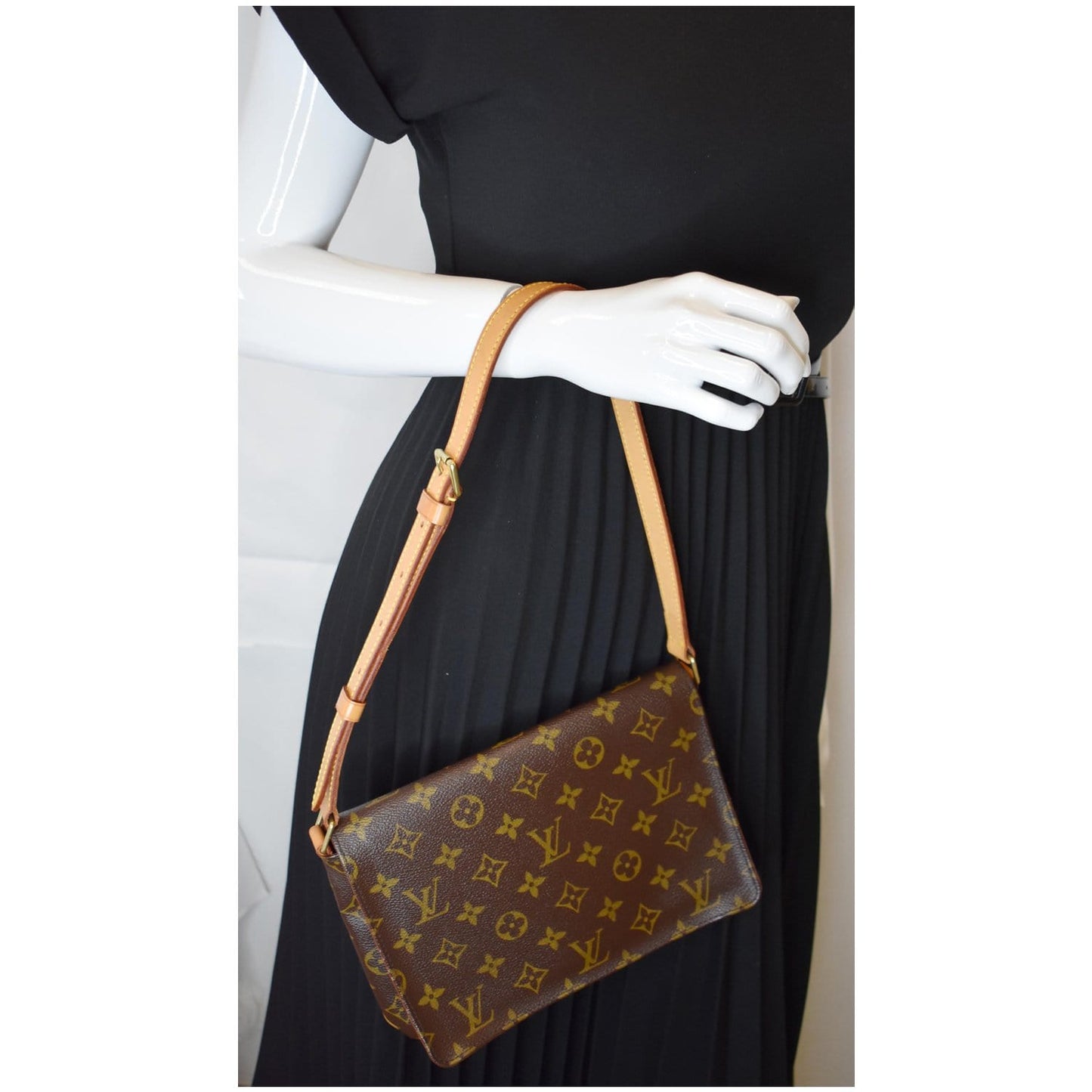 LOUIS VUITTON Musette Tango Monogram Canvas Shoulder Bag Brown