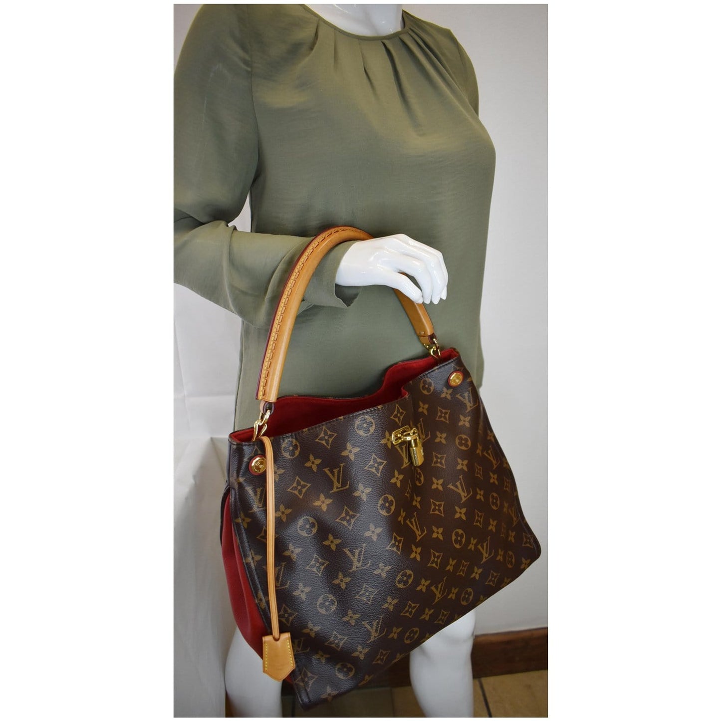 LOUIS VUITTON Gaia Monogram Canvas Shoulder Bag Brown