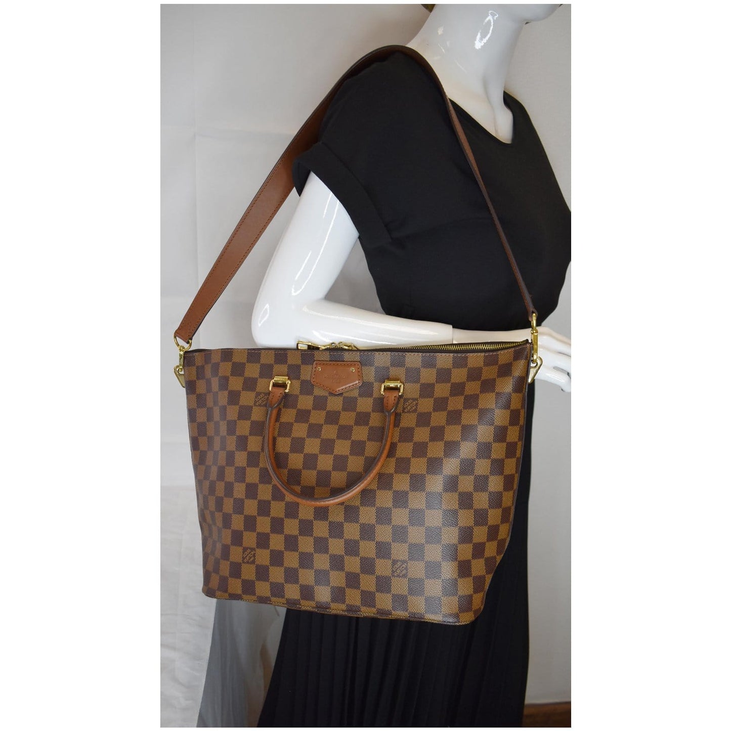 LOUIS VUITTON Belmont Damier Ebene Shoulder Bag Brown