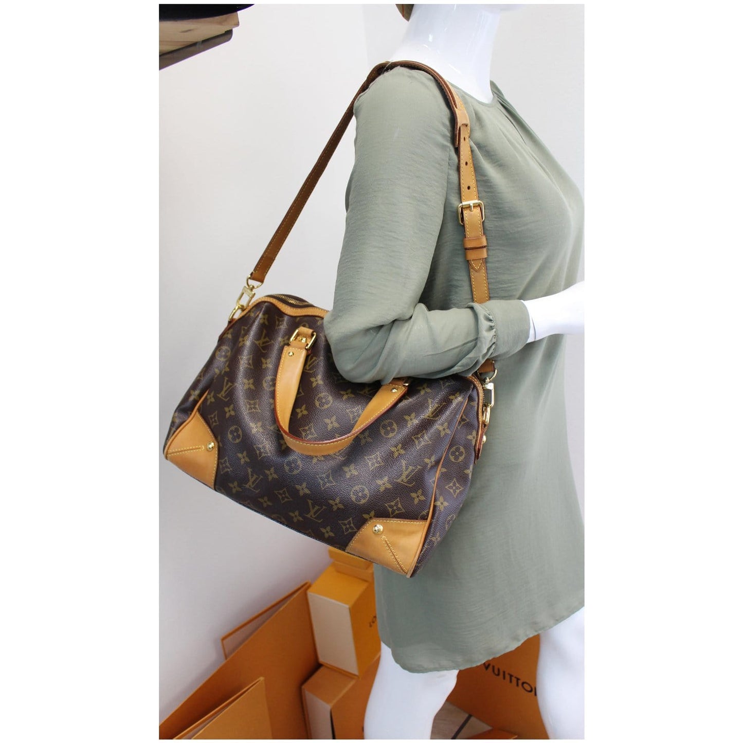 LOUIS VUITTON Retiro PM Monogram Canvas Shoulder Bag Brown