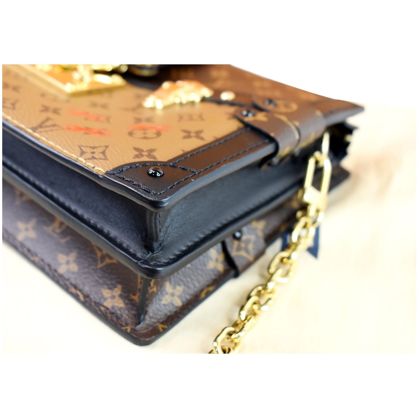 LOUIS VUITTON Petit Soft Malle Reverse Monogram Clutch Shoulder Bag Brown - 15% OFF