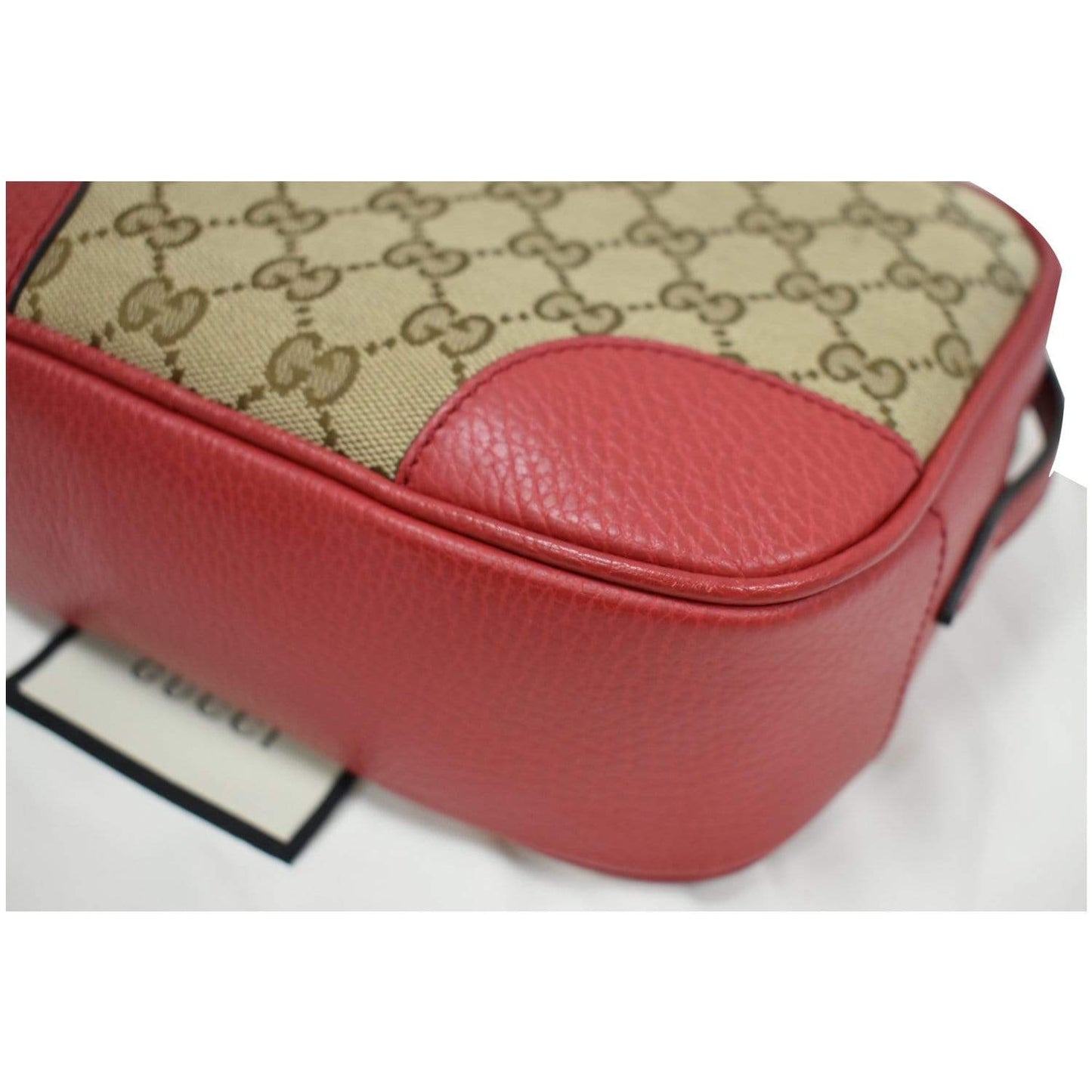GUCCI Bree GG Canvas Leather Crossbody Bag Beige 449413