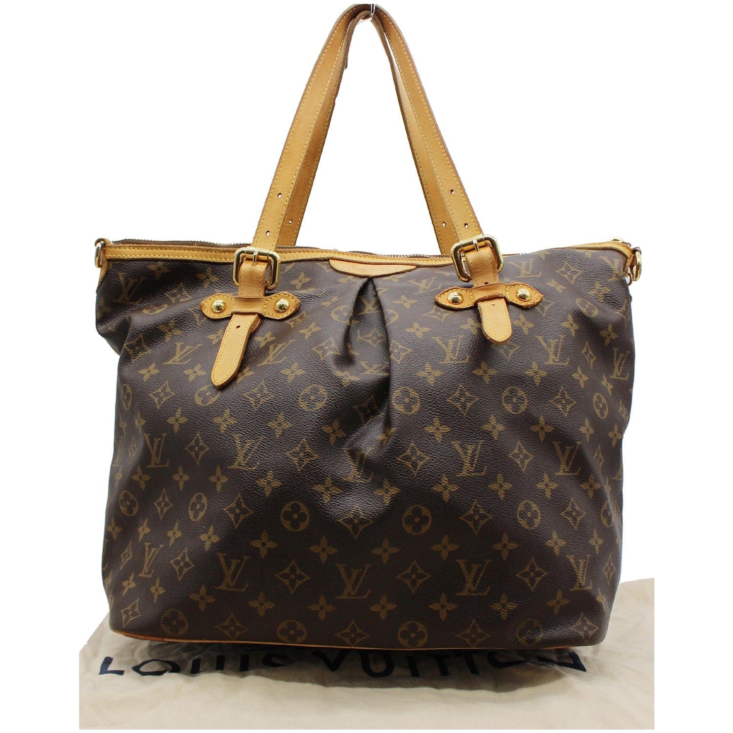 LOUIS VUITTON Palermo GM Monogram Canvas Tote Bag Brown