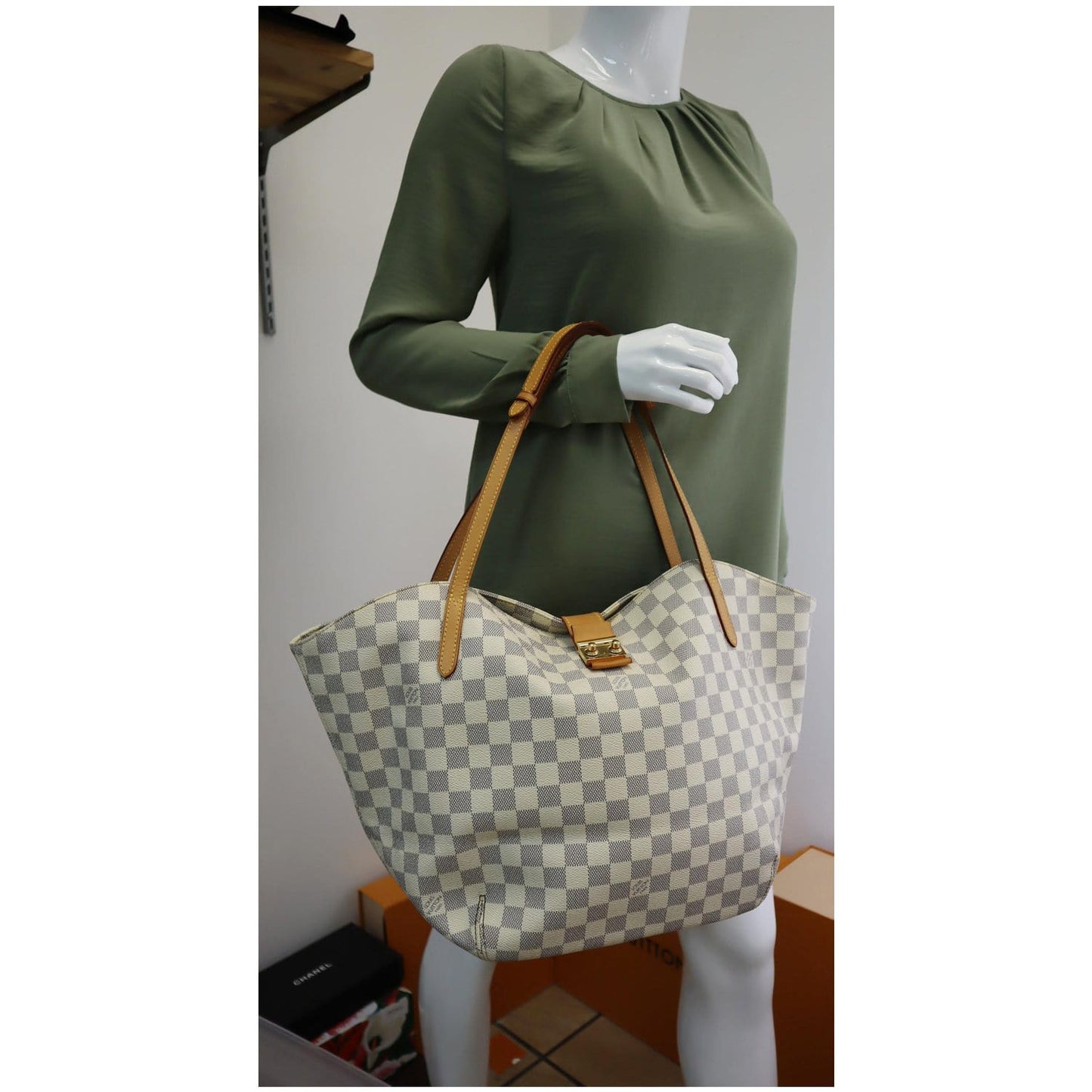 LOUIS VUITTON Salina PM Damier Azur Shoulder Bag White - 15% OFF