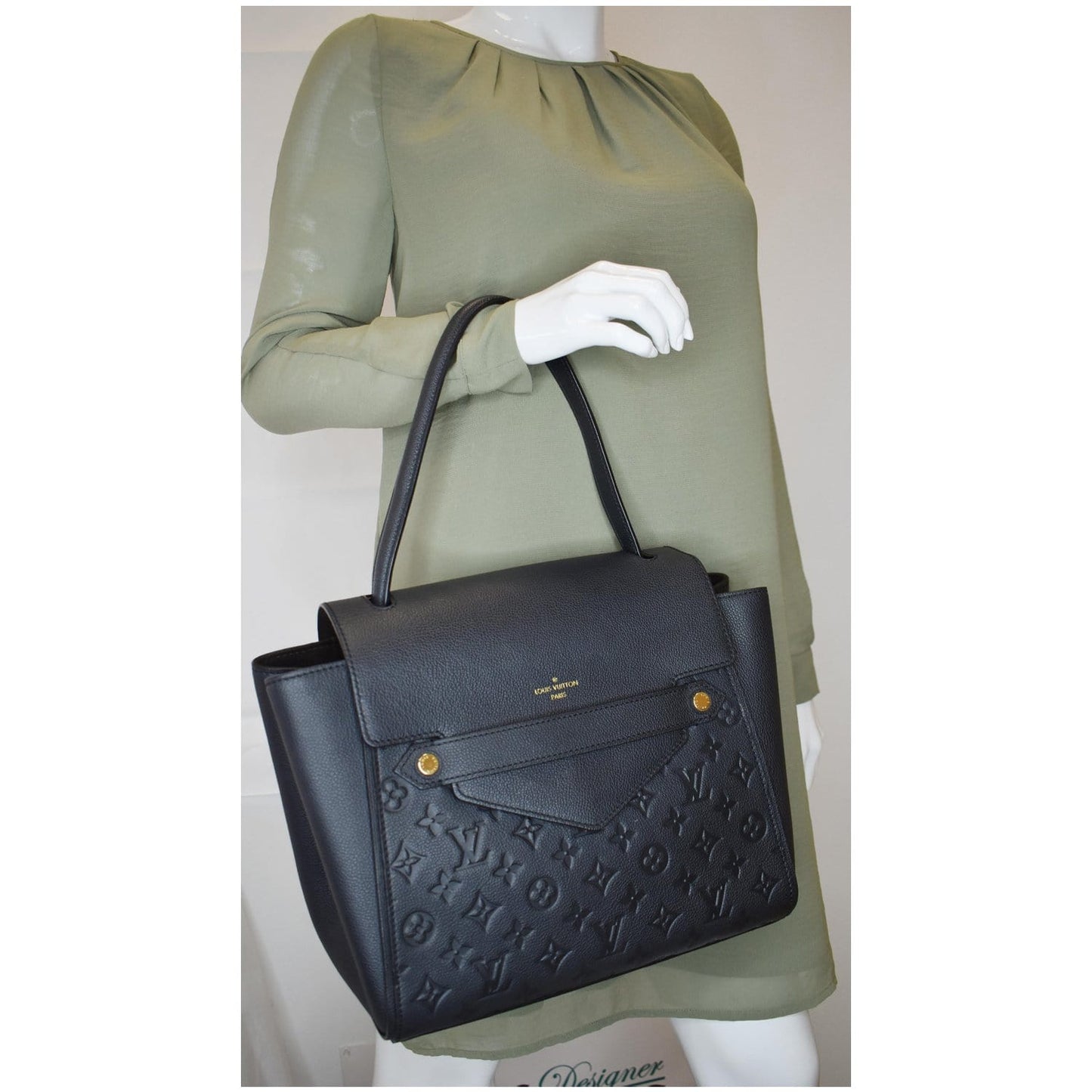 LOUIS VUITTON Trocadero Monogram Empreinte Leather Shoulder Bag Black