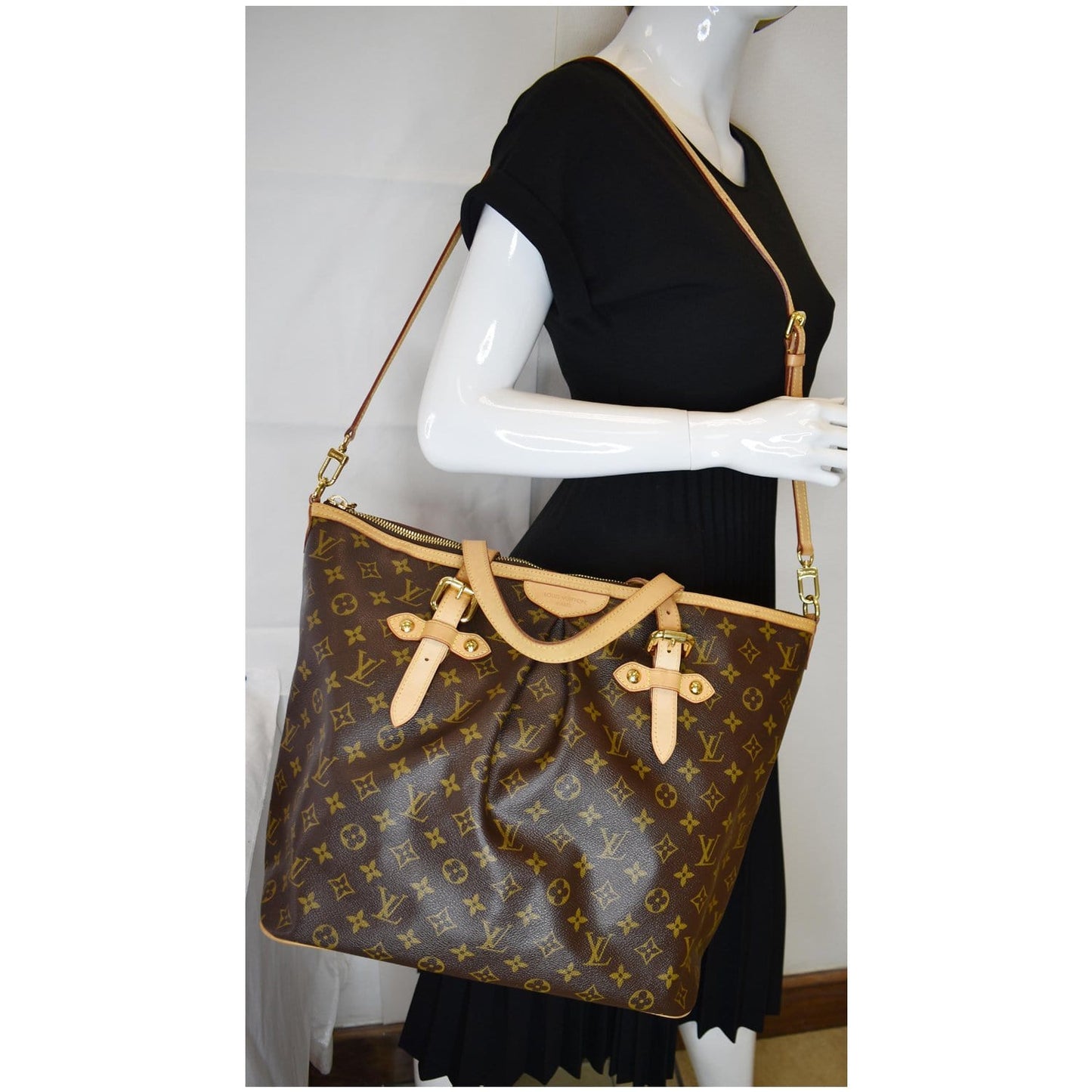 LOUIS VUITTON Monogram Canvas Palermo GM Tote Shoulder Bag