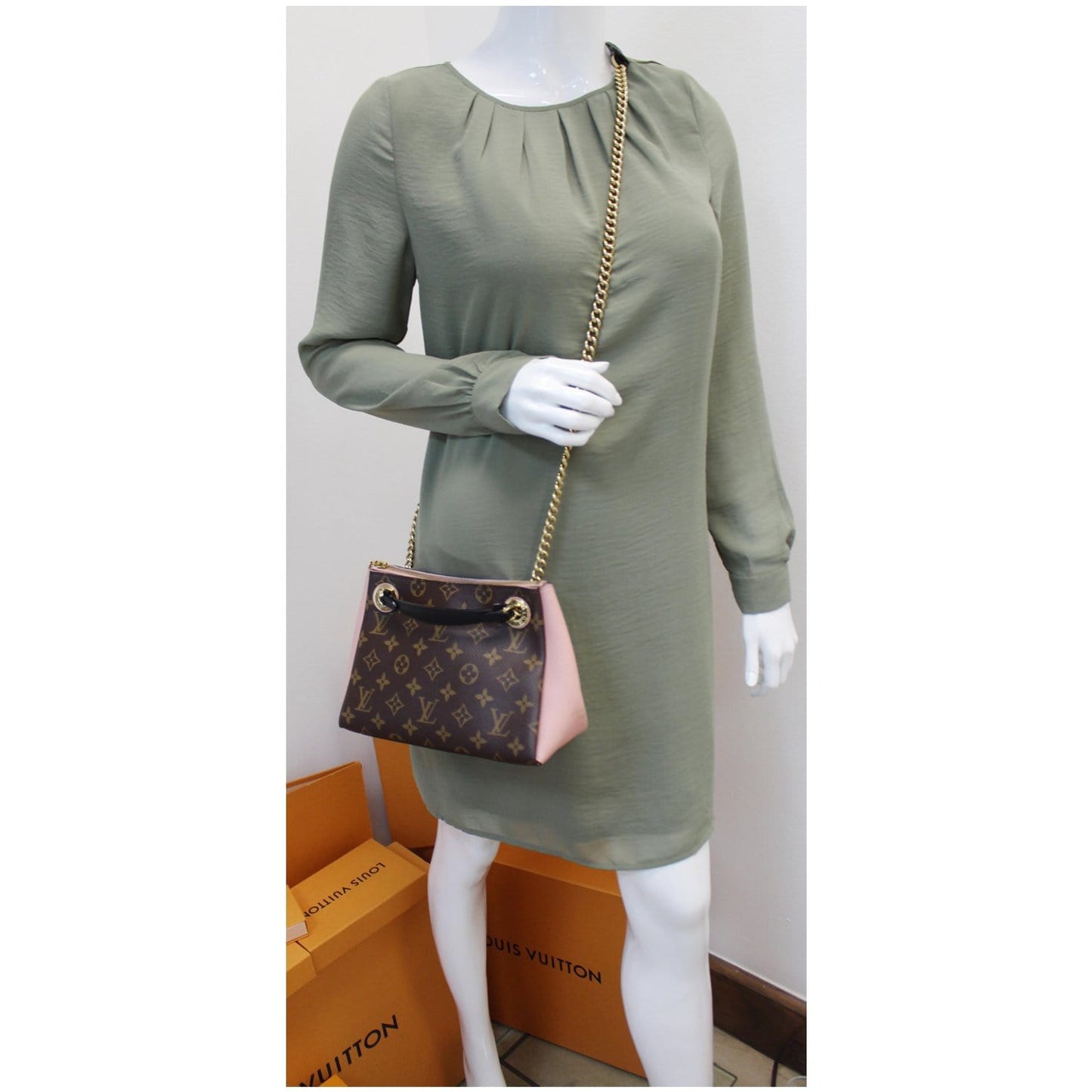 LOUIS VUITTON Surene BB Monogram Canvas Shoulder Bag Rose Poudre