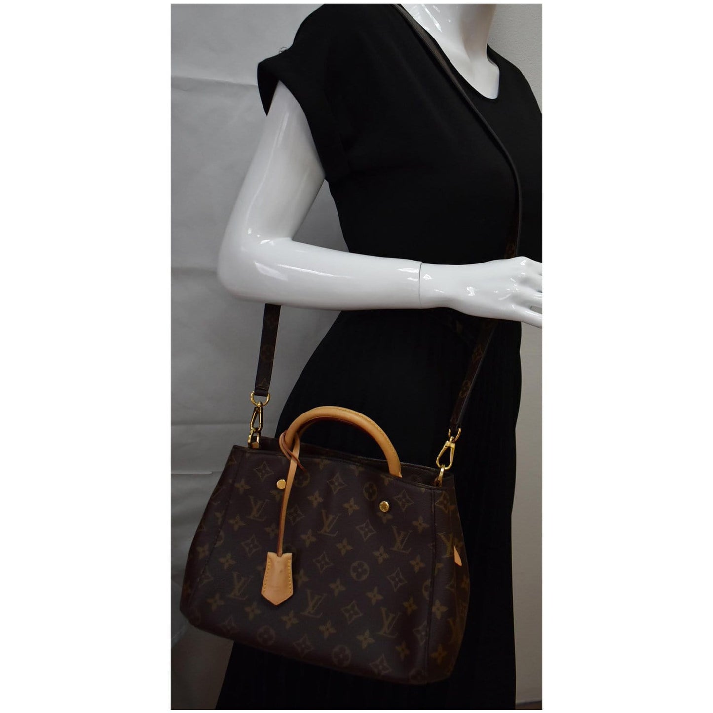 LOUIS VUITTON Montaigne BB Monogram Canvas Satchel Bag Brown - 20% OFF