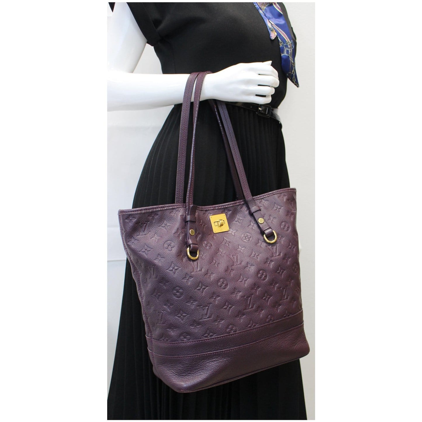LOUIS VUITTON Citadine PM Monogram Empreinte Leather Shoulder Bag Plum